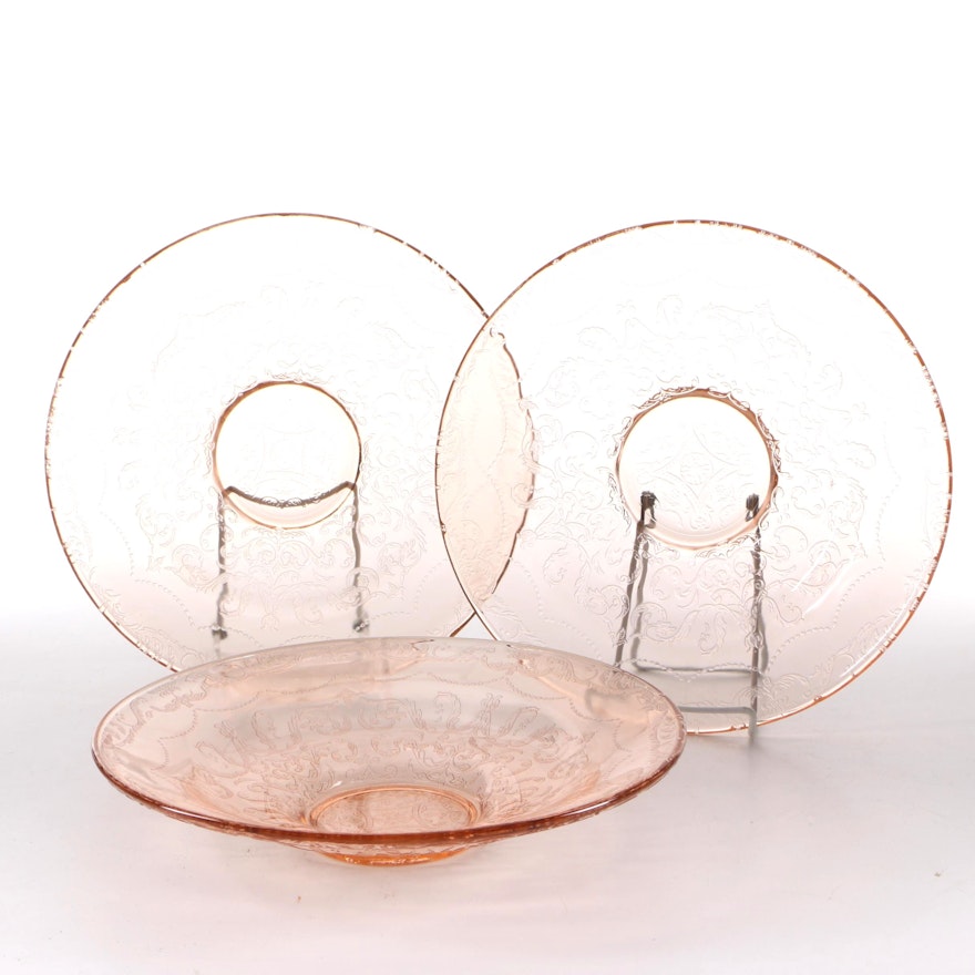 Federal Glass "Madrid Pink" Console Bowls