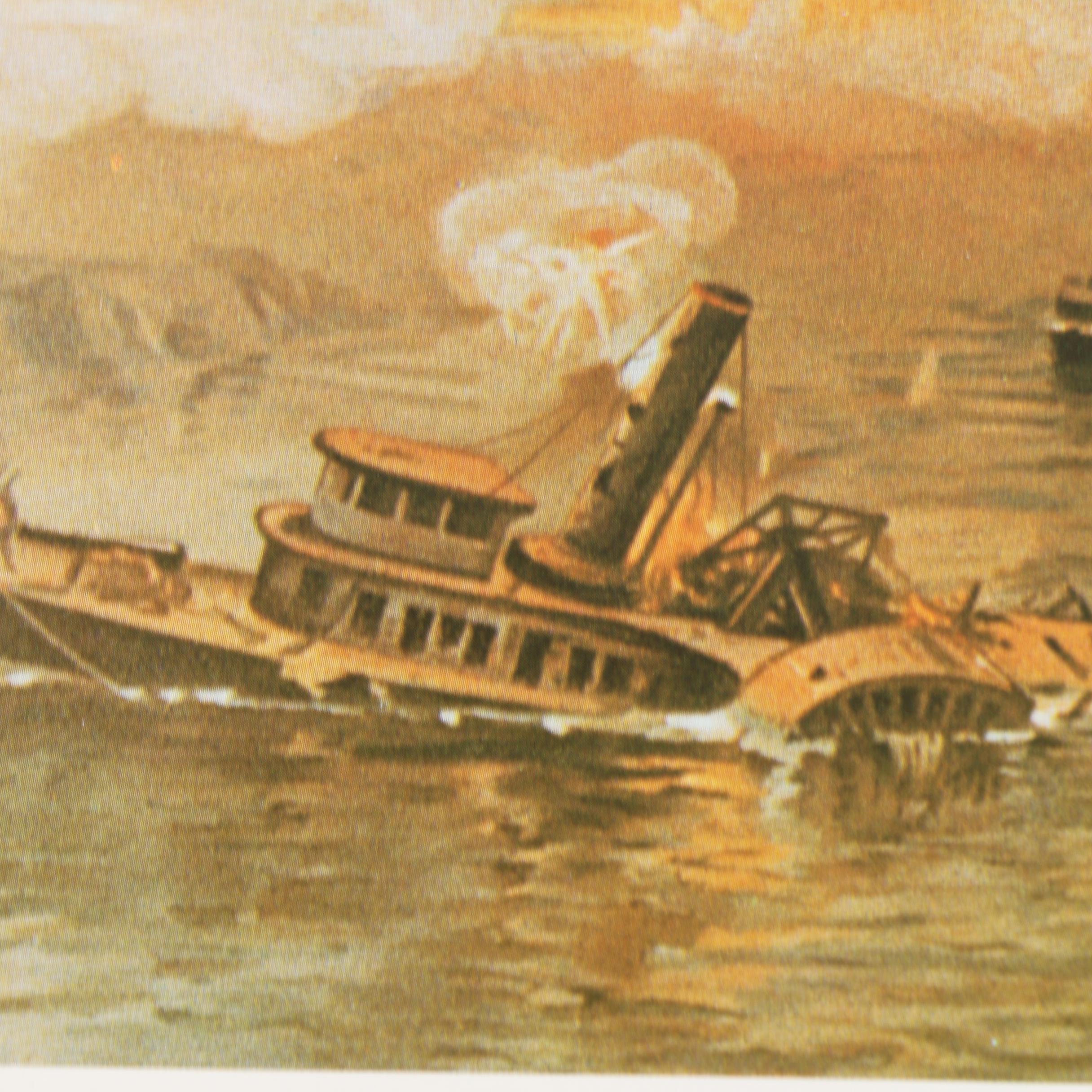 Offset Lithographs After Paintings of Historic Naval Battles