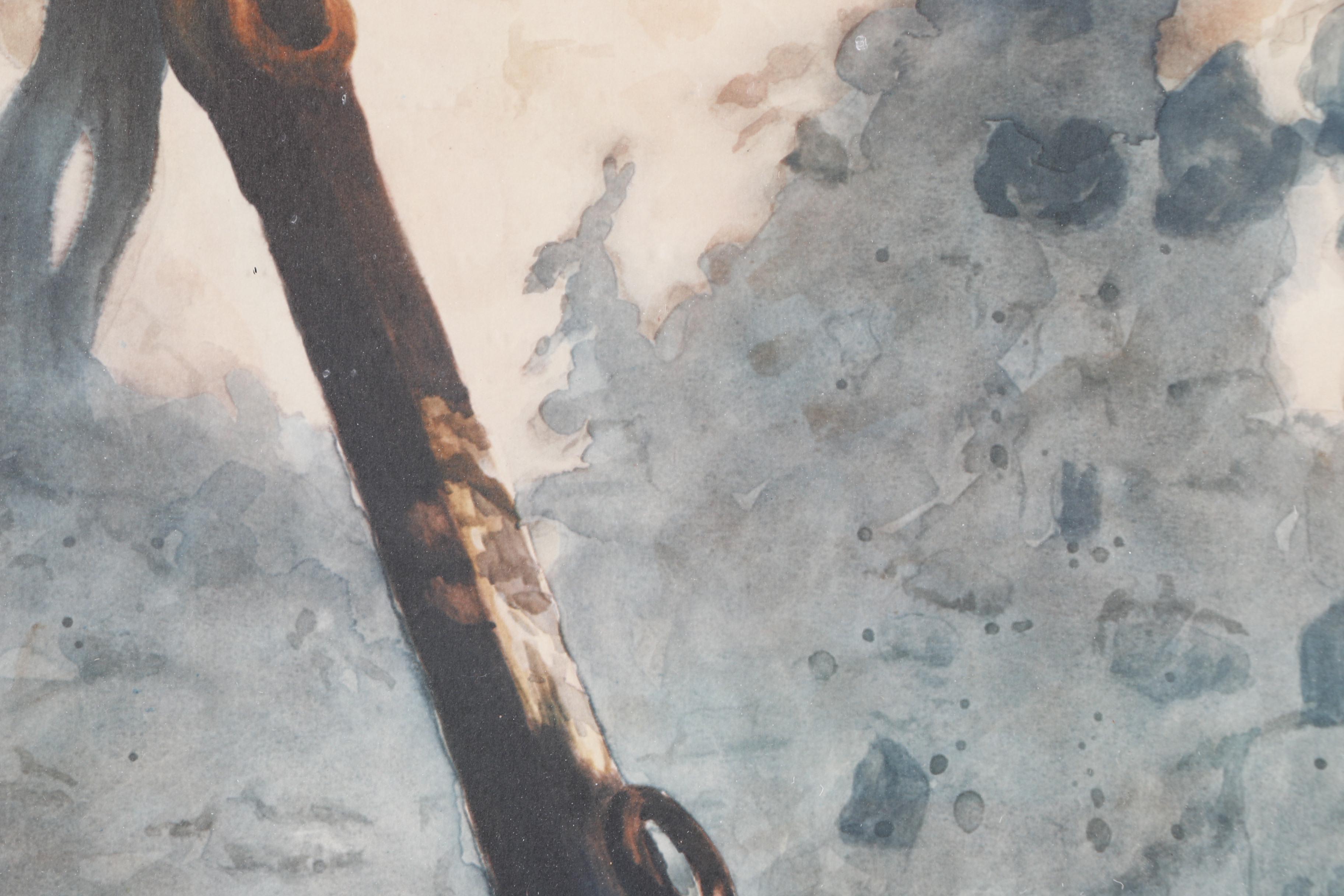 Rodell C. Johnson Lithograph "Ancient Anchor"