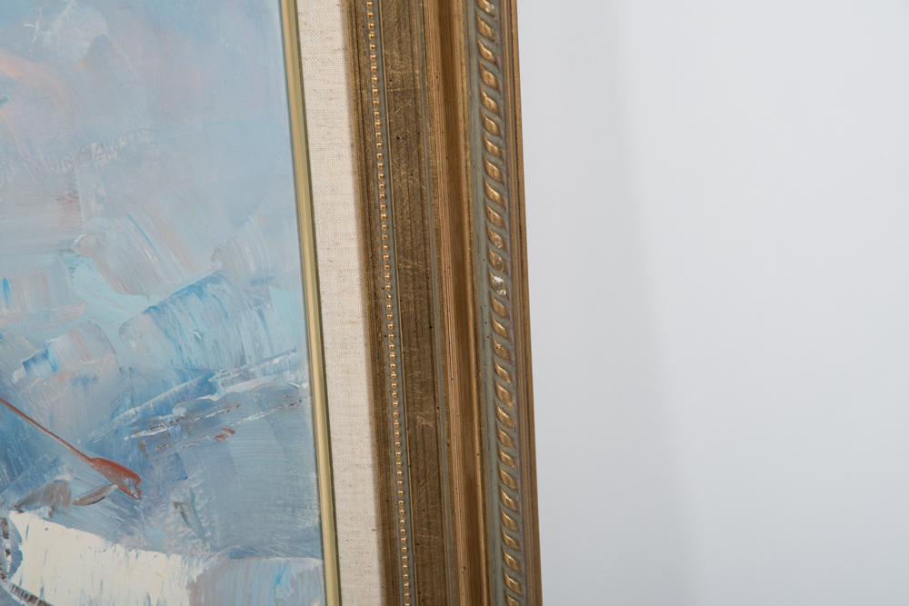 Anthony Veccio Oil Painting of a Horse Race