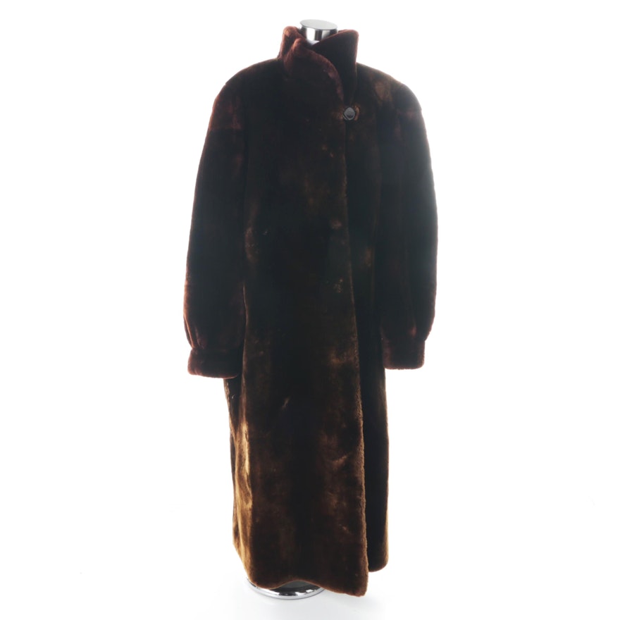 Dyed Mouton Fur Coat