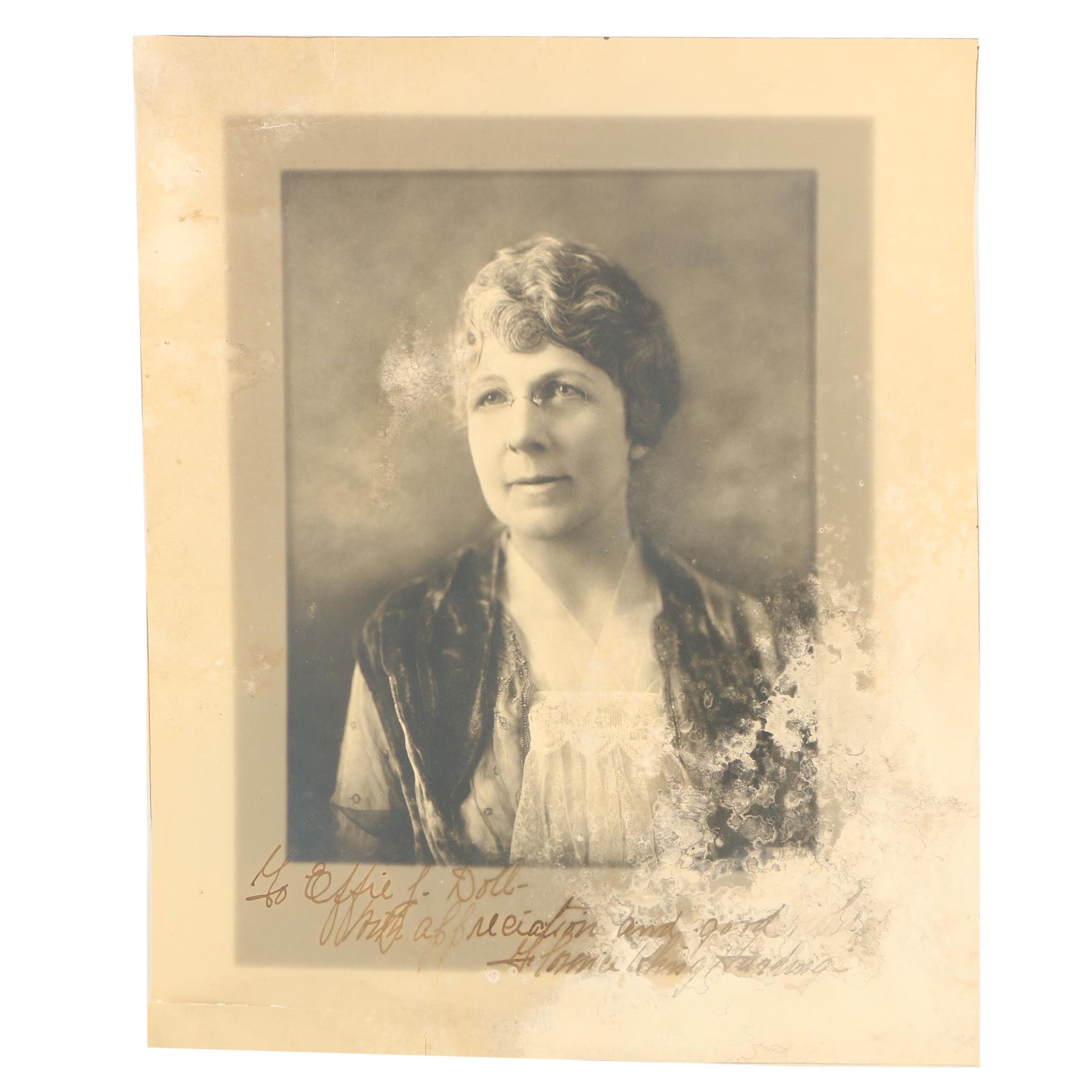 Autographed Photograph of First Lady Florence Kling Harding