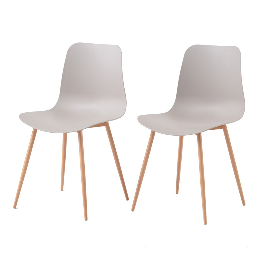 Pair of Contemporary Mid Century Modern Style Side Chairs