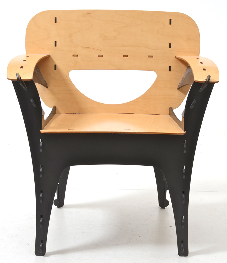 Pair of Modernist Kawecki "Puzzle" Armchairs