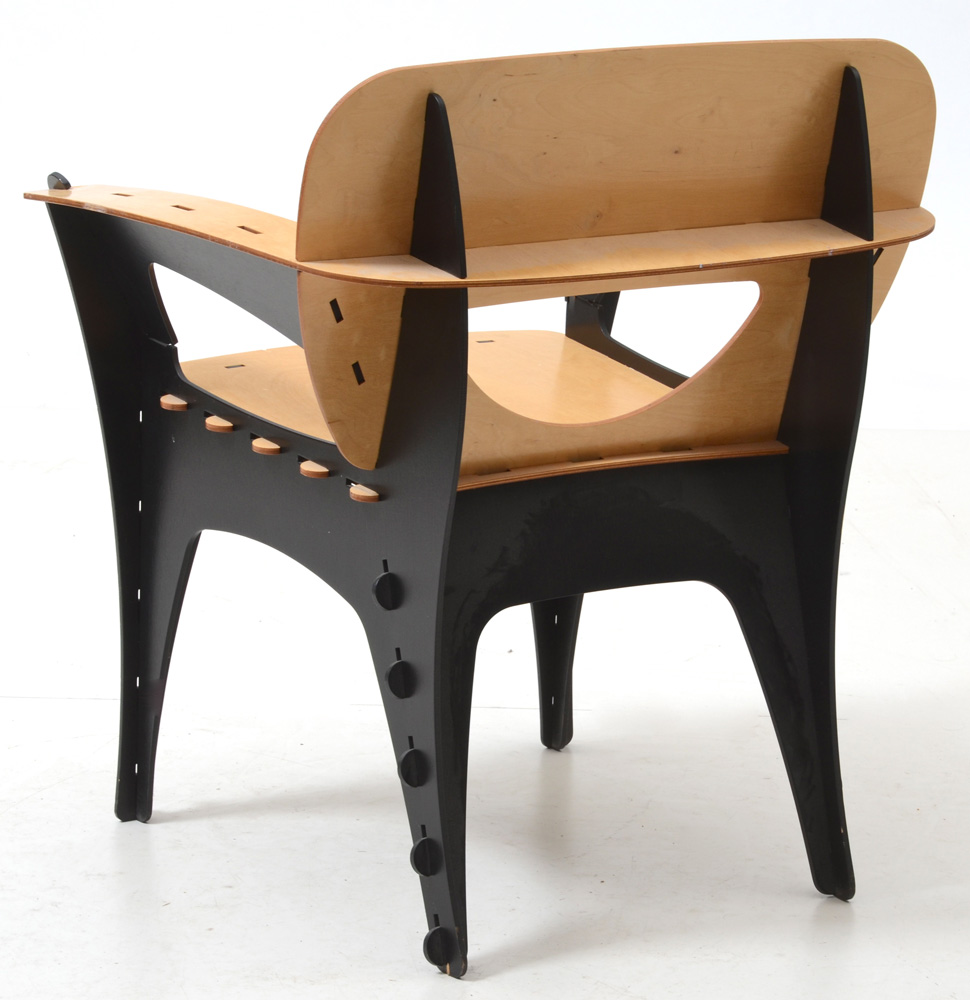 Pair of Modernist Kawecki "Puzzle" Armchairs