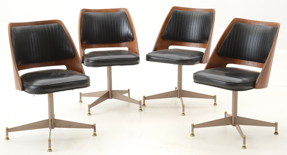 Mid Century Modern "Orange Slice" Style Dining Table and Chairs