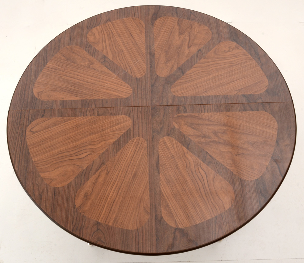 Mid Century Modern "Orange Slice" Style Dining Table and Chairs