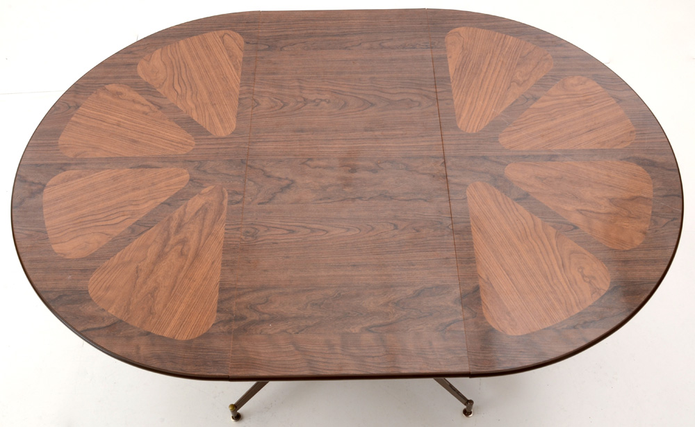 Mid Century Modern "Orange Slice" Style Dining Table and Chairs