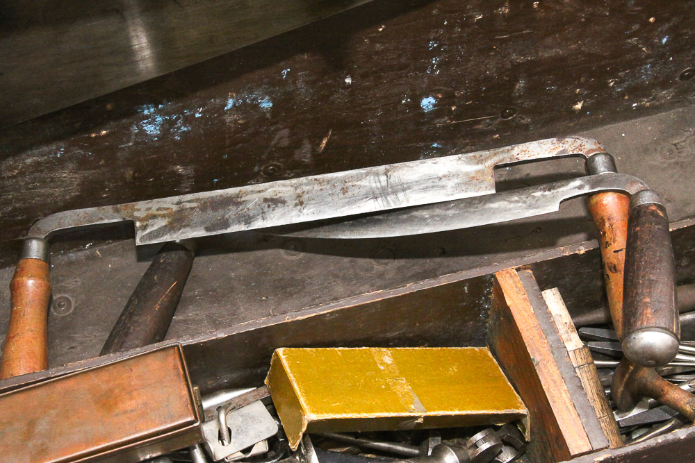 Vintage Chest, Carpentry Shaves, Chisels, Saw, Planers and Brace Bits and More