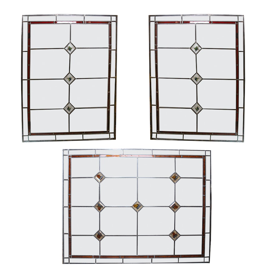 Set of Stained Glass Window Panels