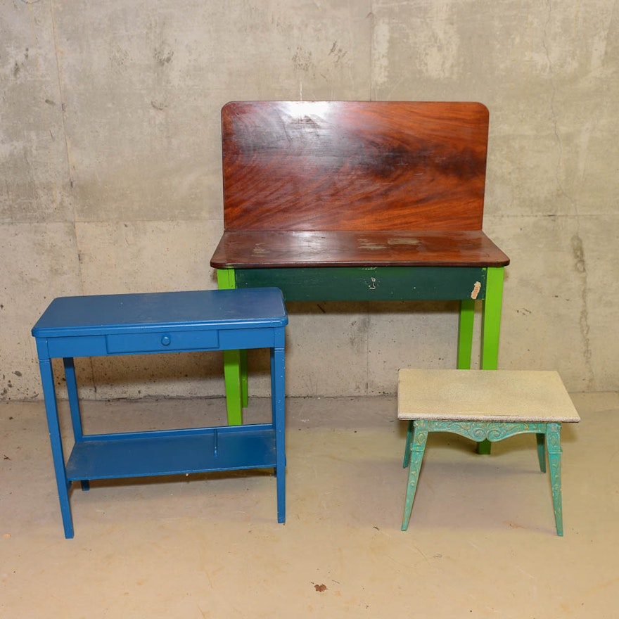 Vintage Side Tables and Game Table