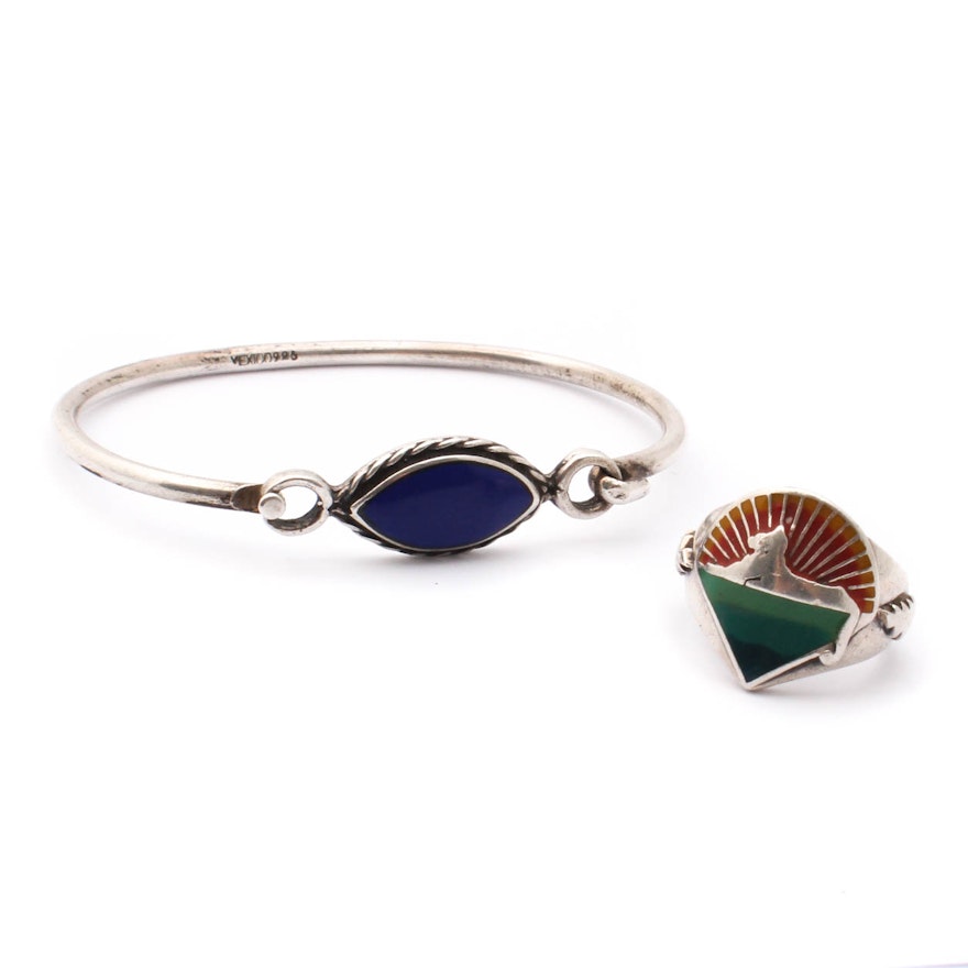 Sterling Silver and Enamel Jewelry