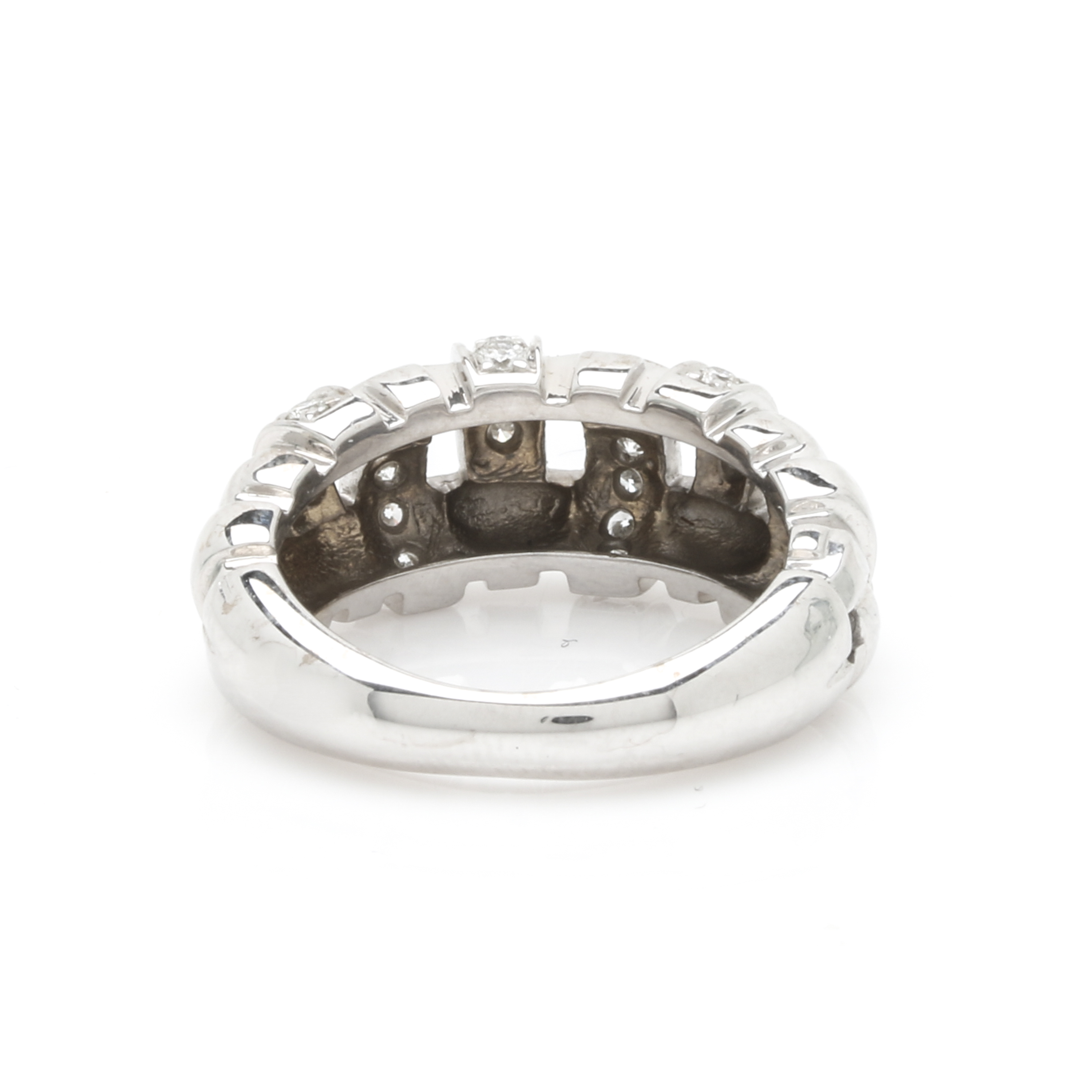 2002 Tiffany & Co "Vannerie" 18K White Gold Diamond Ring