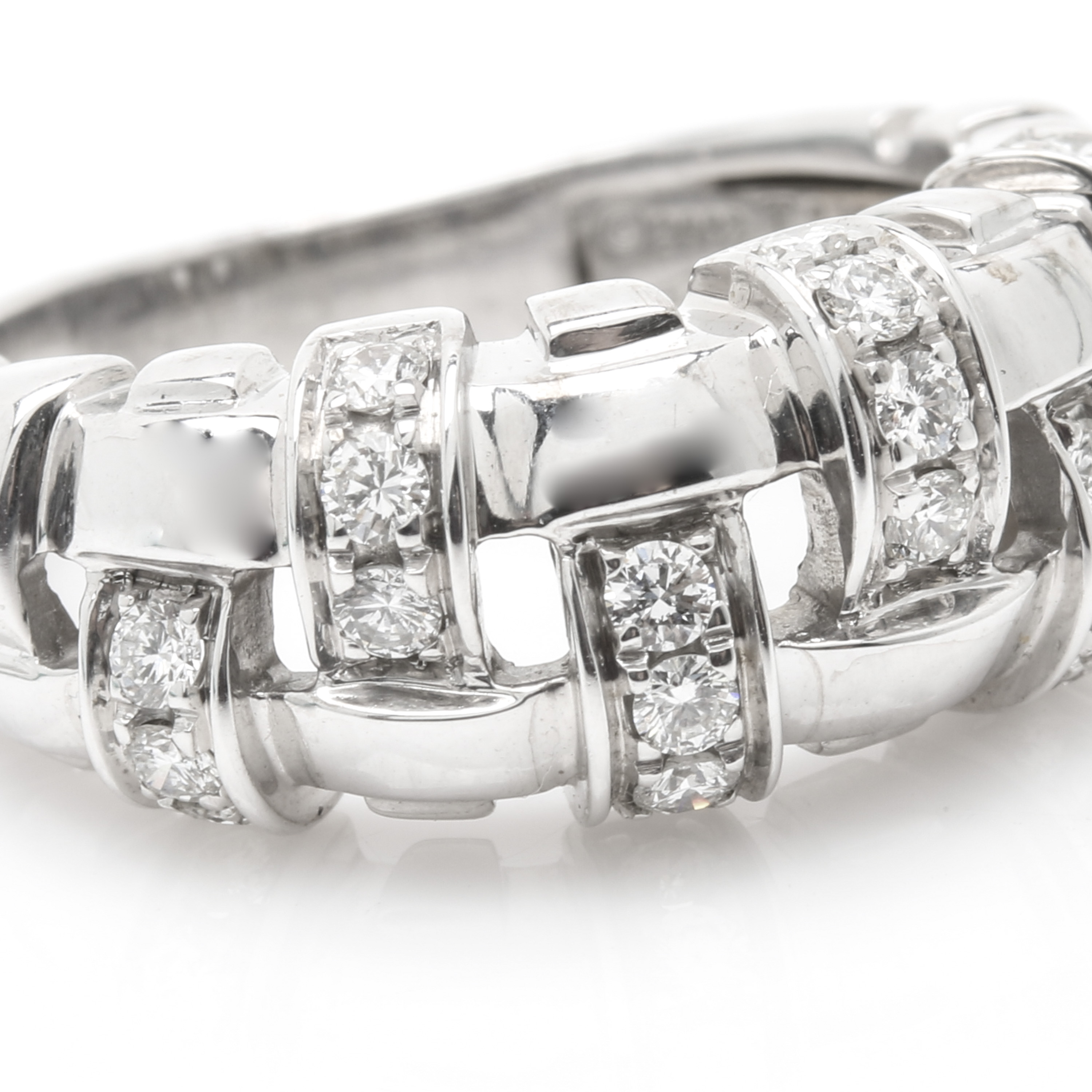 2002 Tiffany & Co "Vannerie" 18K White Gold Diamond Ring