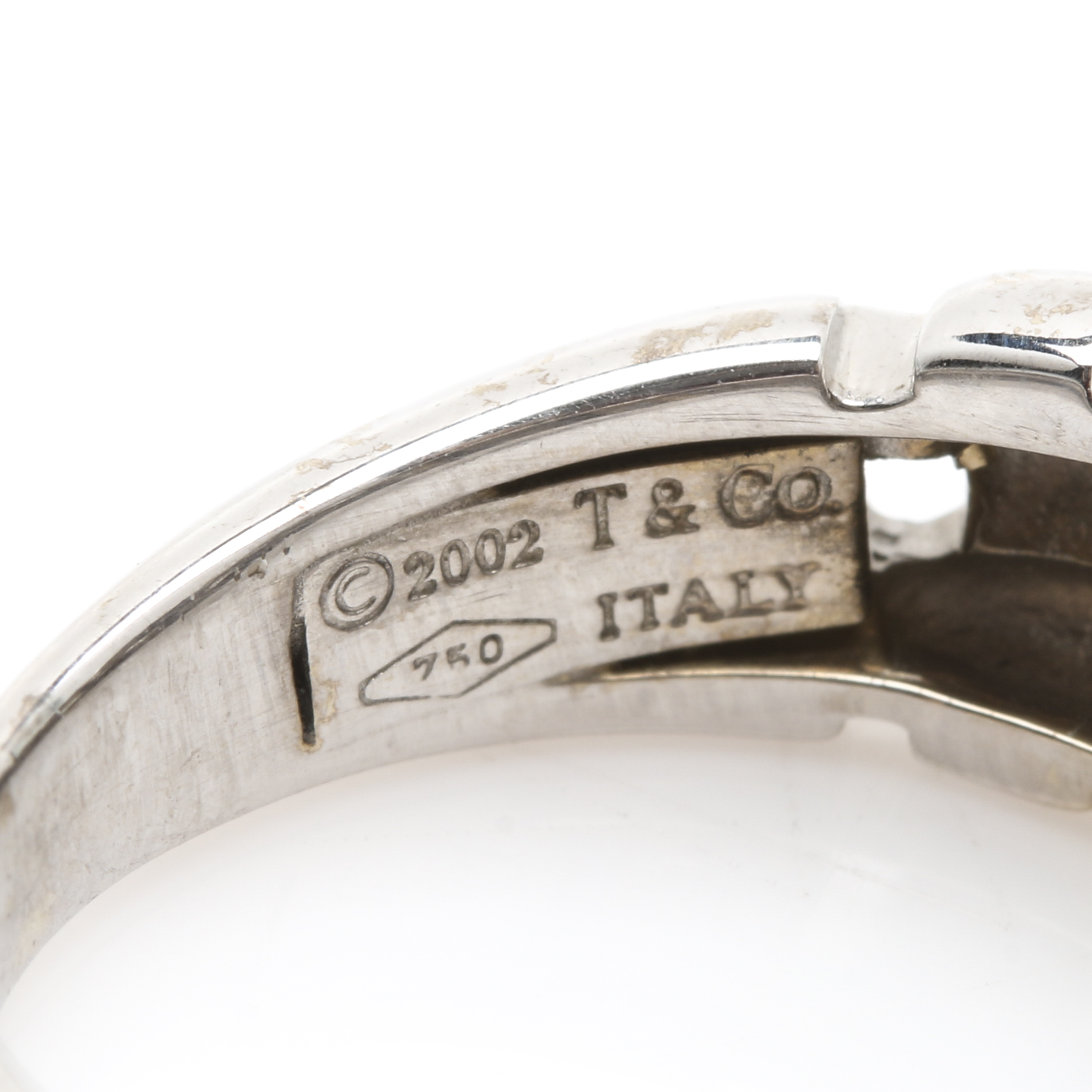 2002 Tiffany & Co "Vannerie" 18K White Gold Diamond Ring