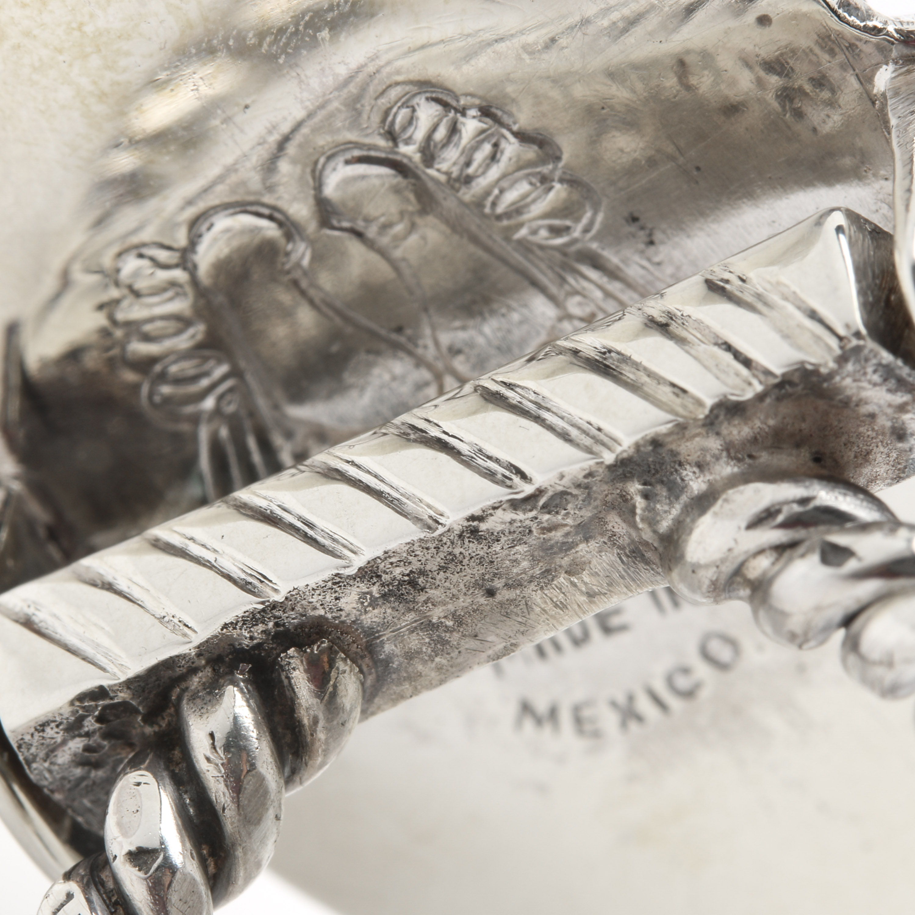 Hubert Harmon Sterling Silver Bull Motif Scarf Ring