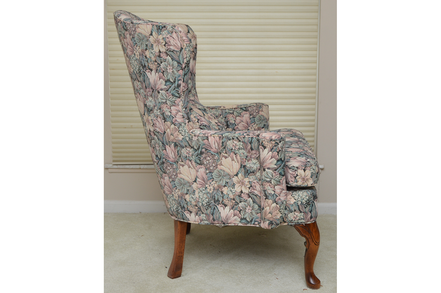 Pair of Queen Anne Style Wingback Chairs