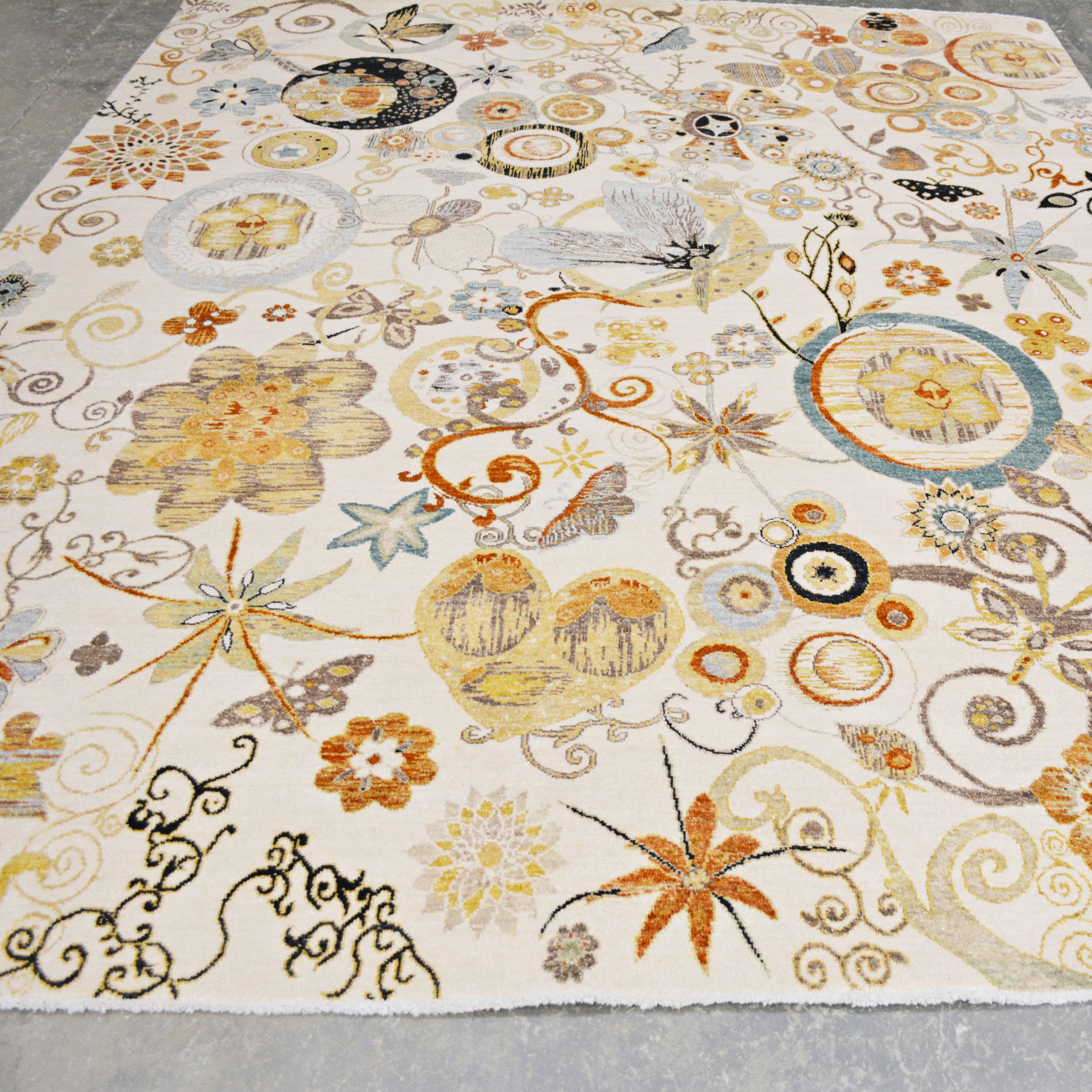 Hand-Knotted Indian Garden Wool Area Rug