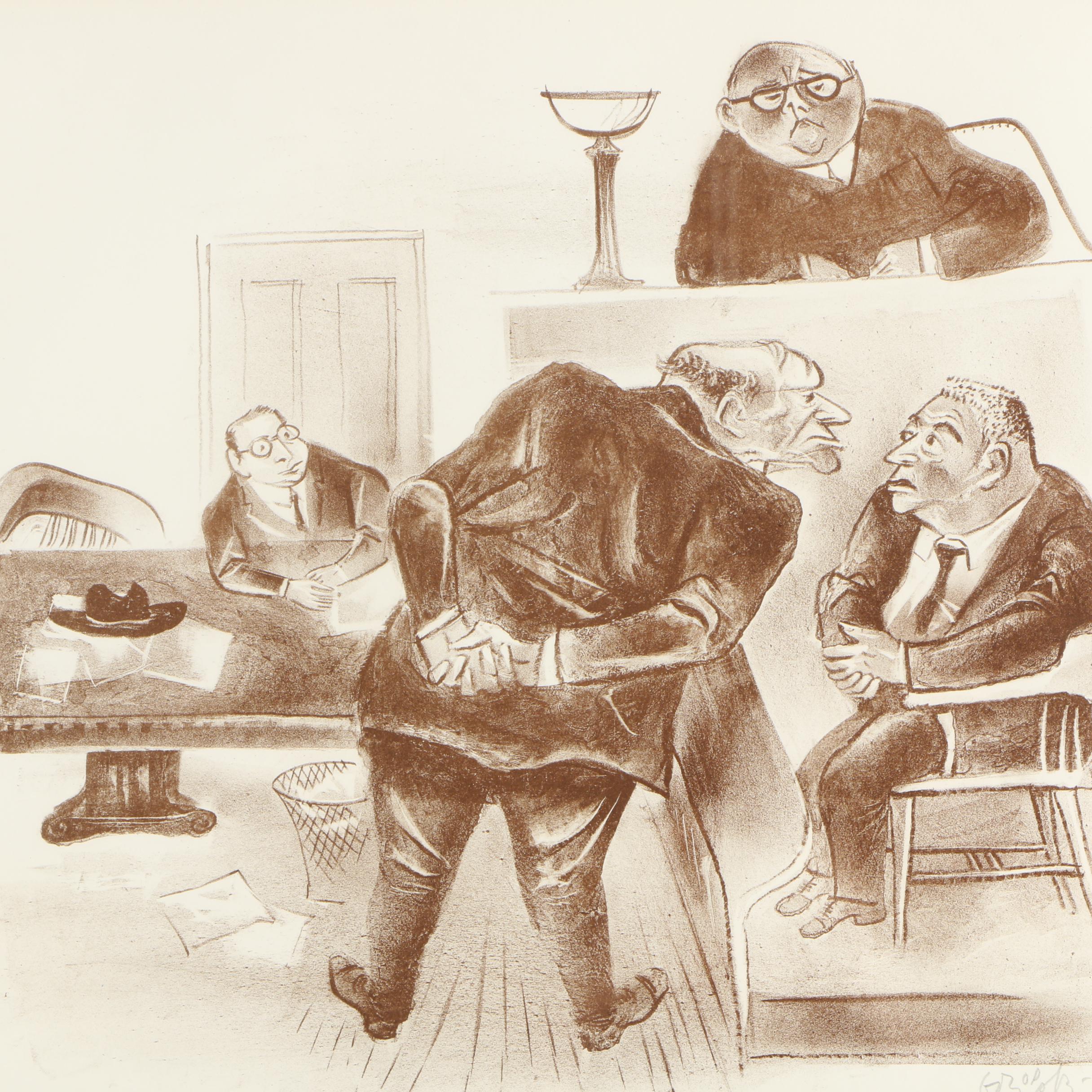 William Gropper Lithograph "Yes or No?"