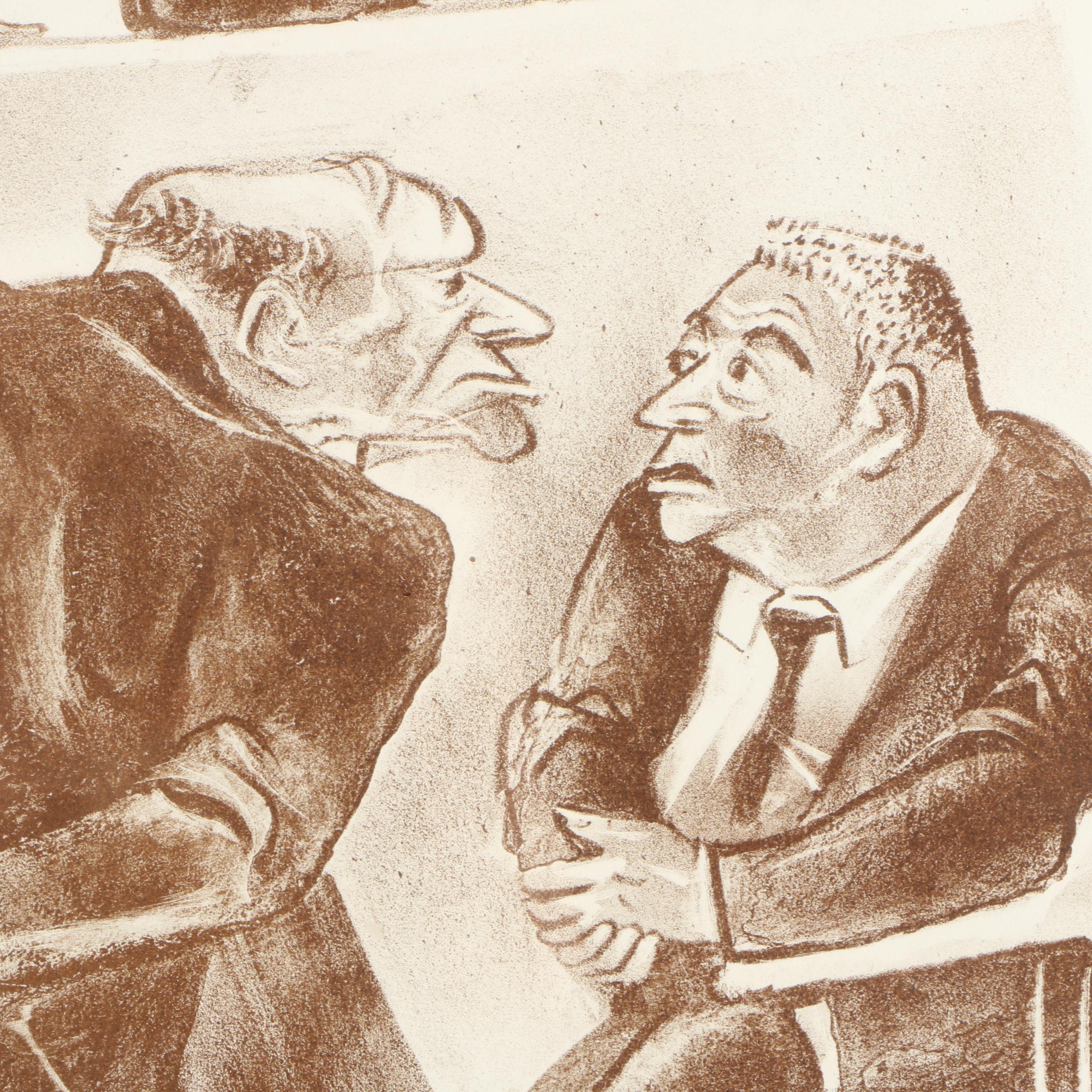 William Gropper Lithograph "Yes or No?"