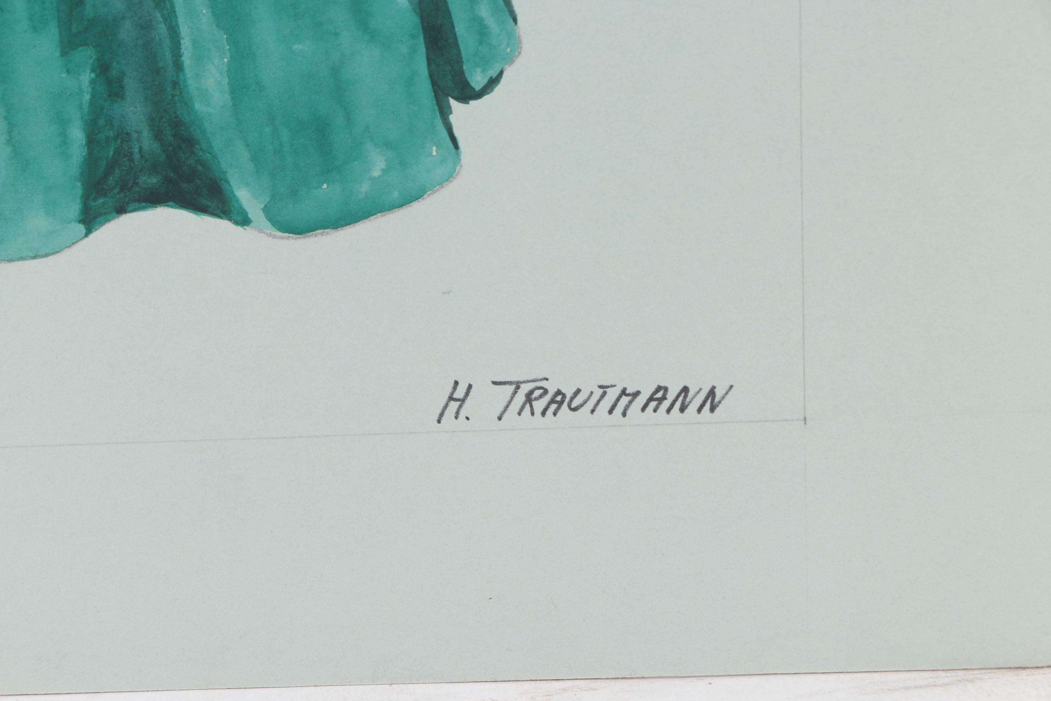 H. Trautmann Gouache Paintings of Costume Designs