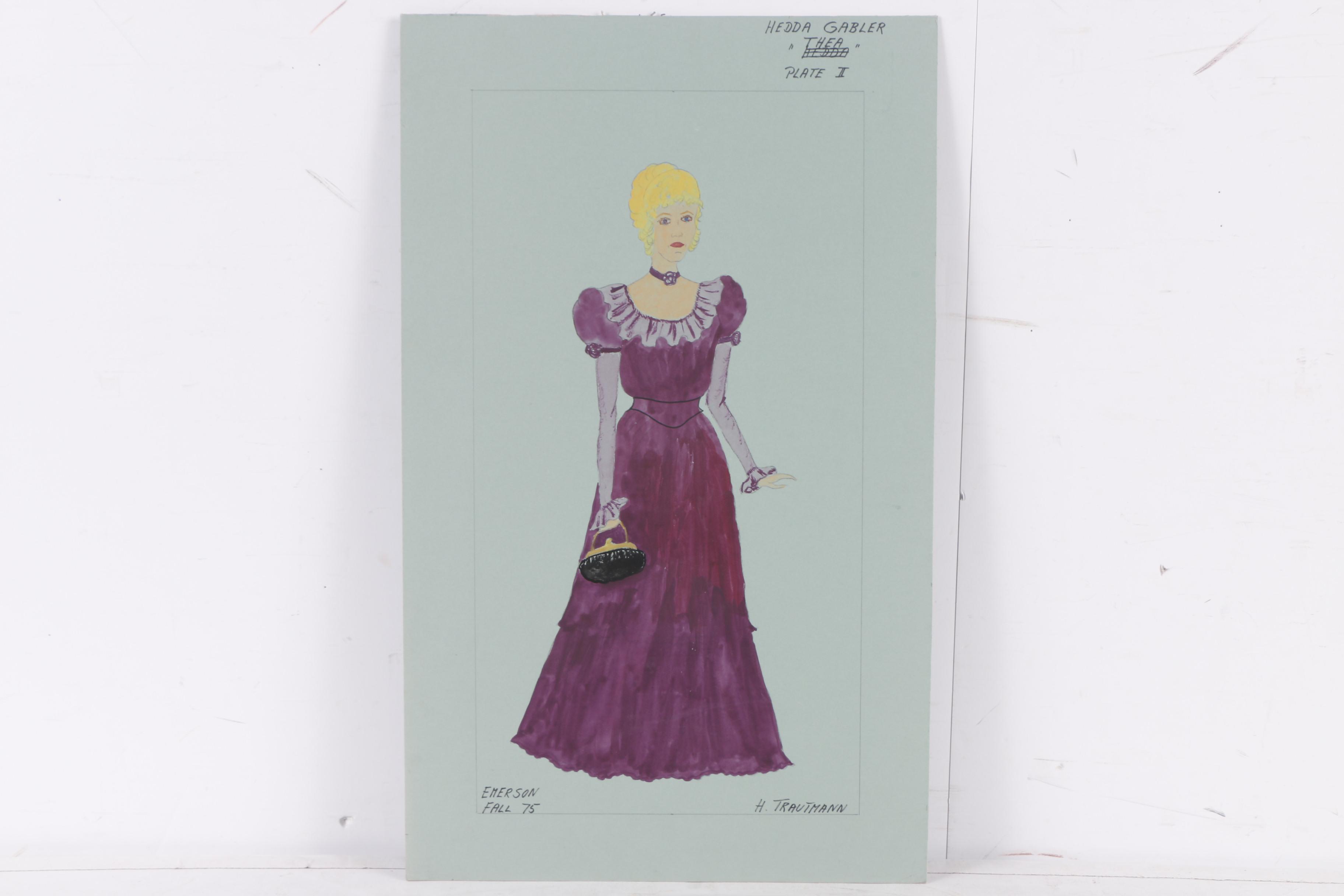 H. Trautmann Gouache Paintings of Costume Designs
