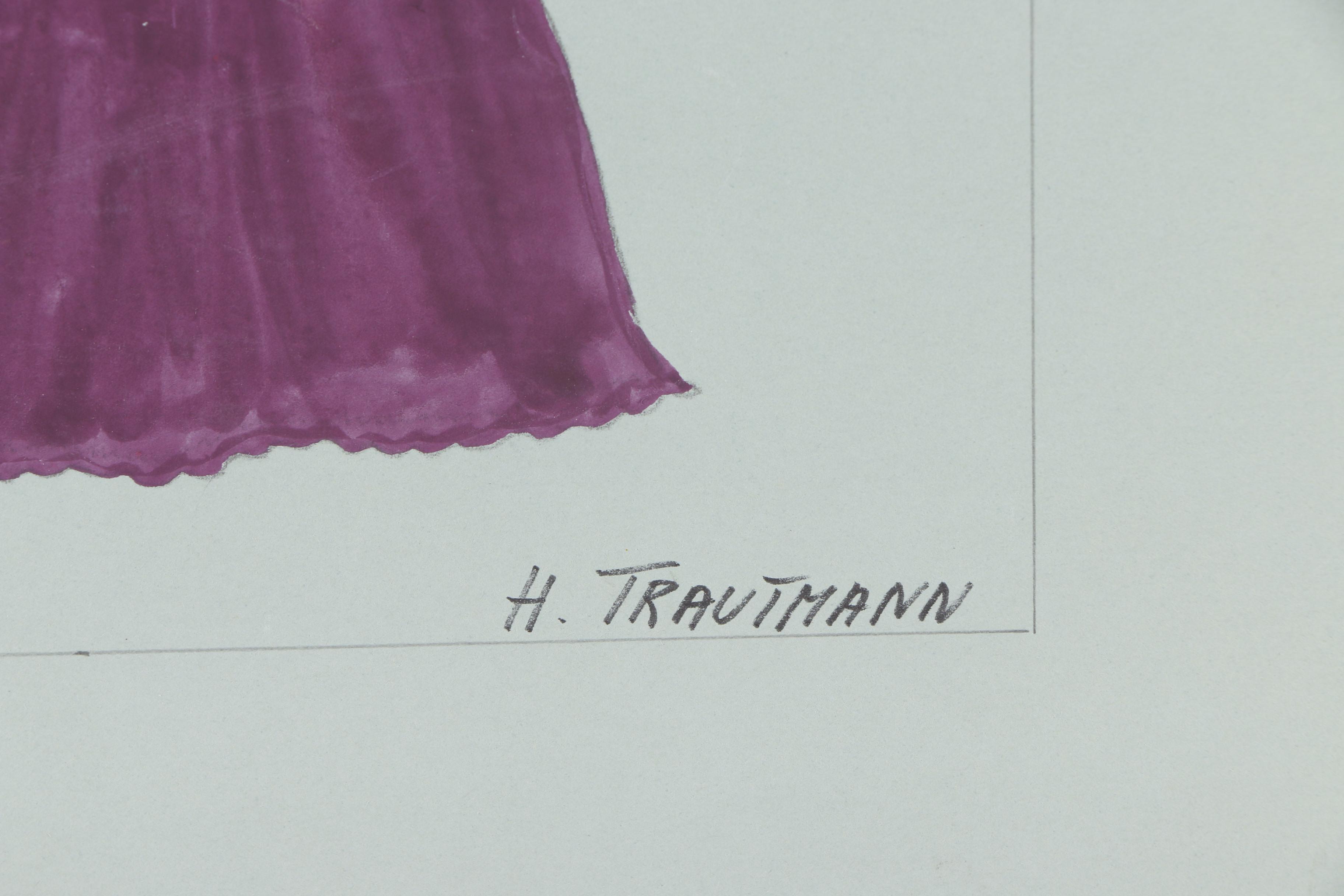 H. Trautmann Gouache Paintings of Costume Designs
