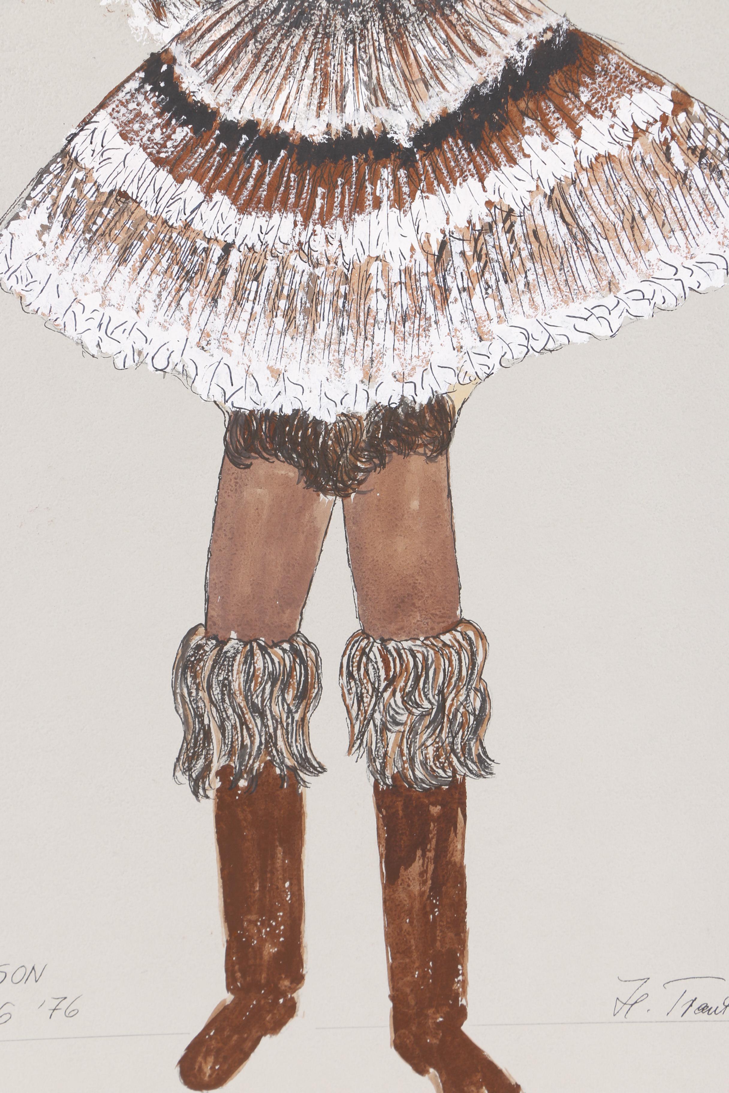 H. Trautmann Gouache Paintings of Costume Designs