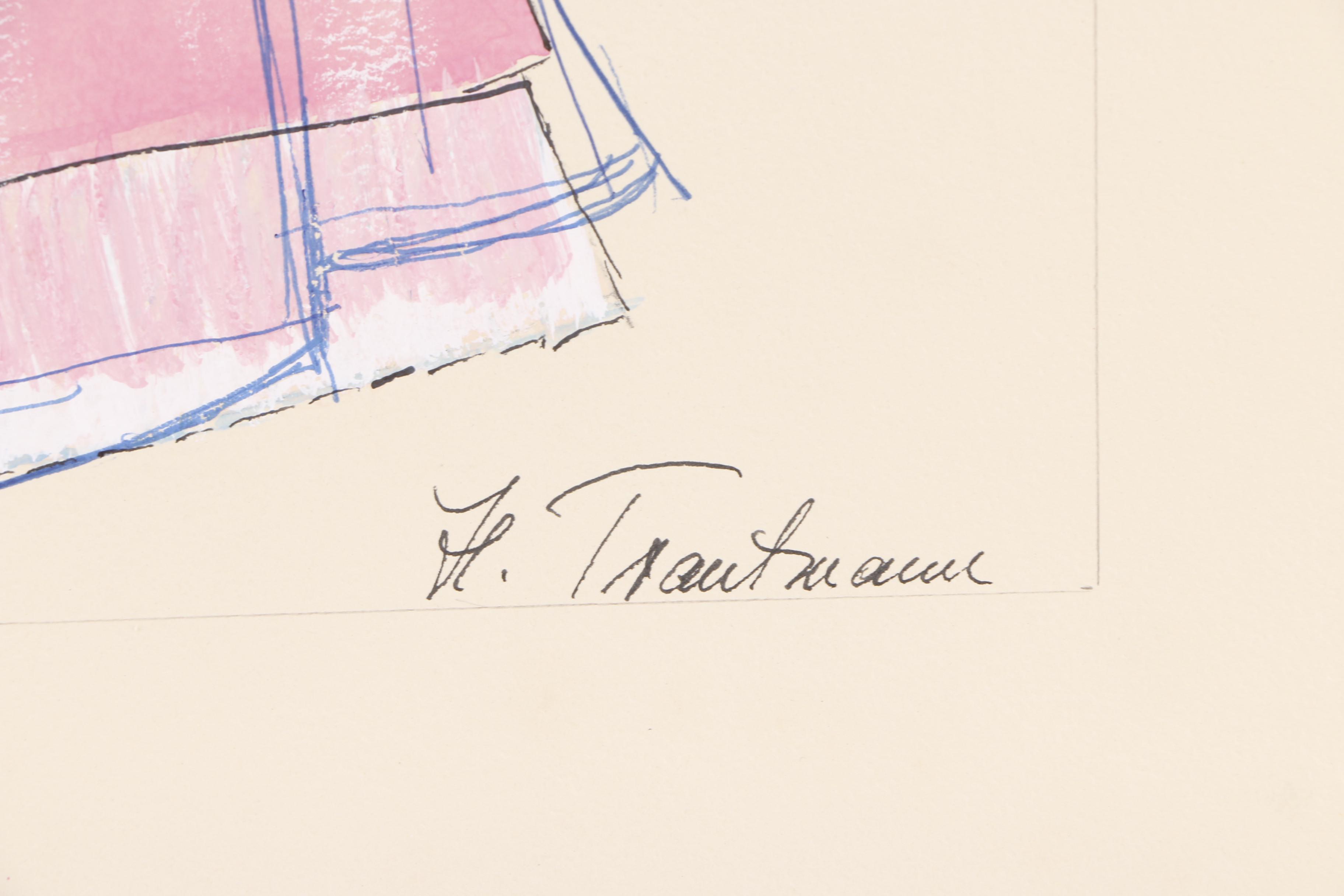 H. Trautmann Gouache Paintings of Costume Designs
