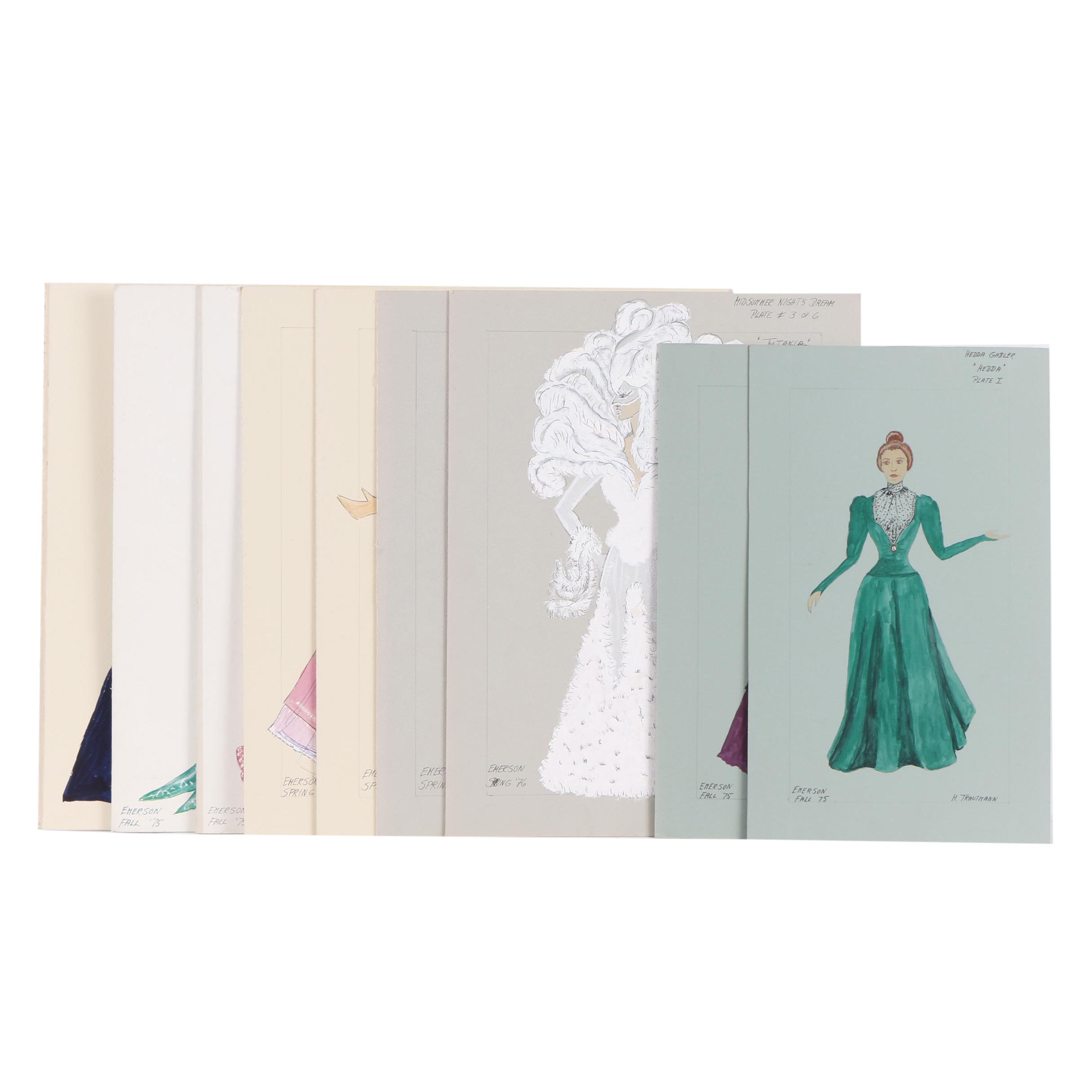 H. Trautmann Gouache Paintings of Costume Designs