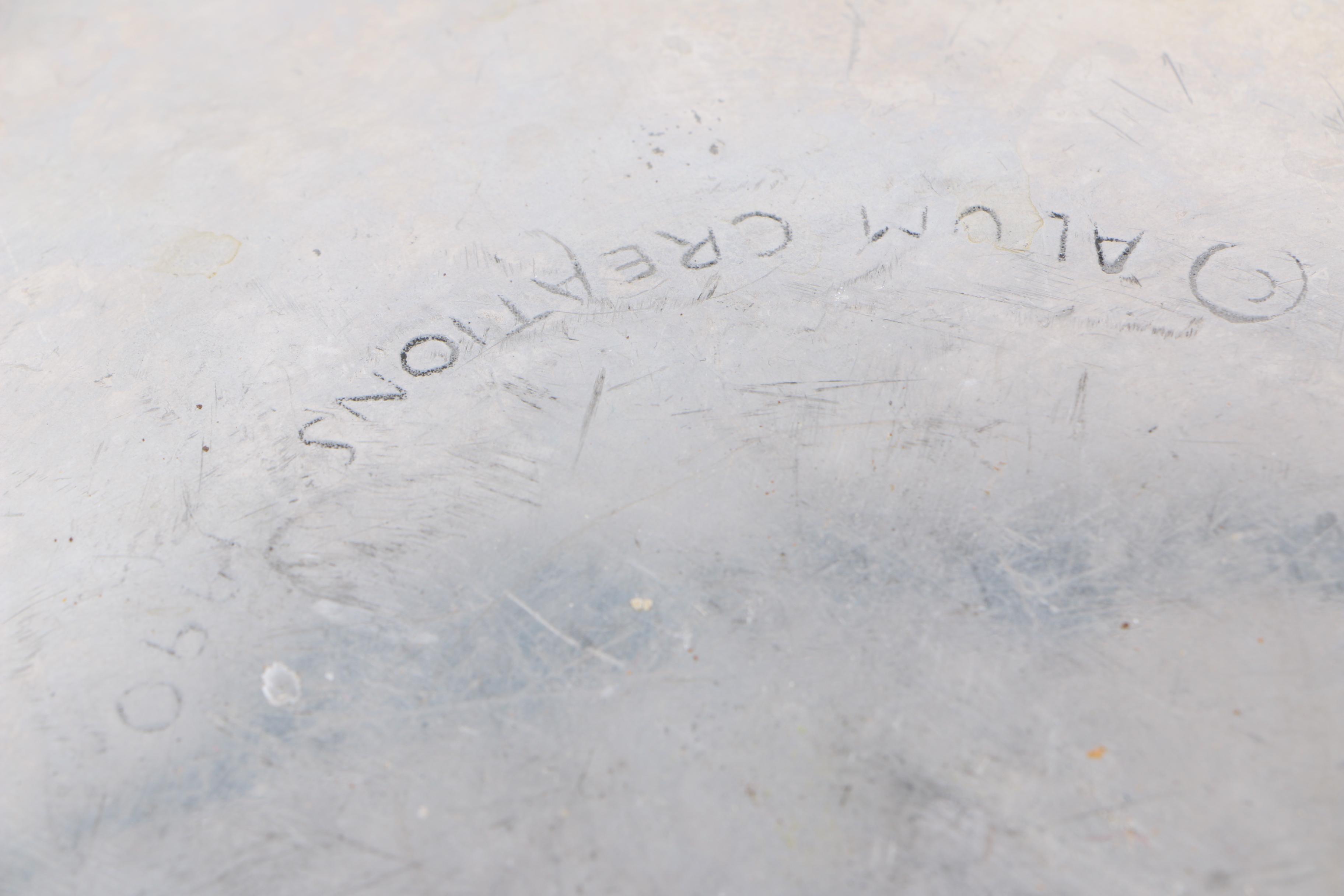 Alum Creations Rose Serving Platter and Nambe Salt and Pepper Shakers