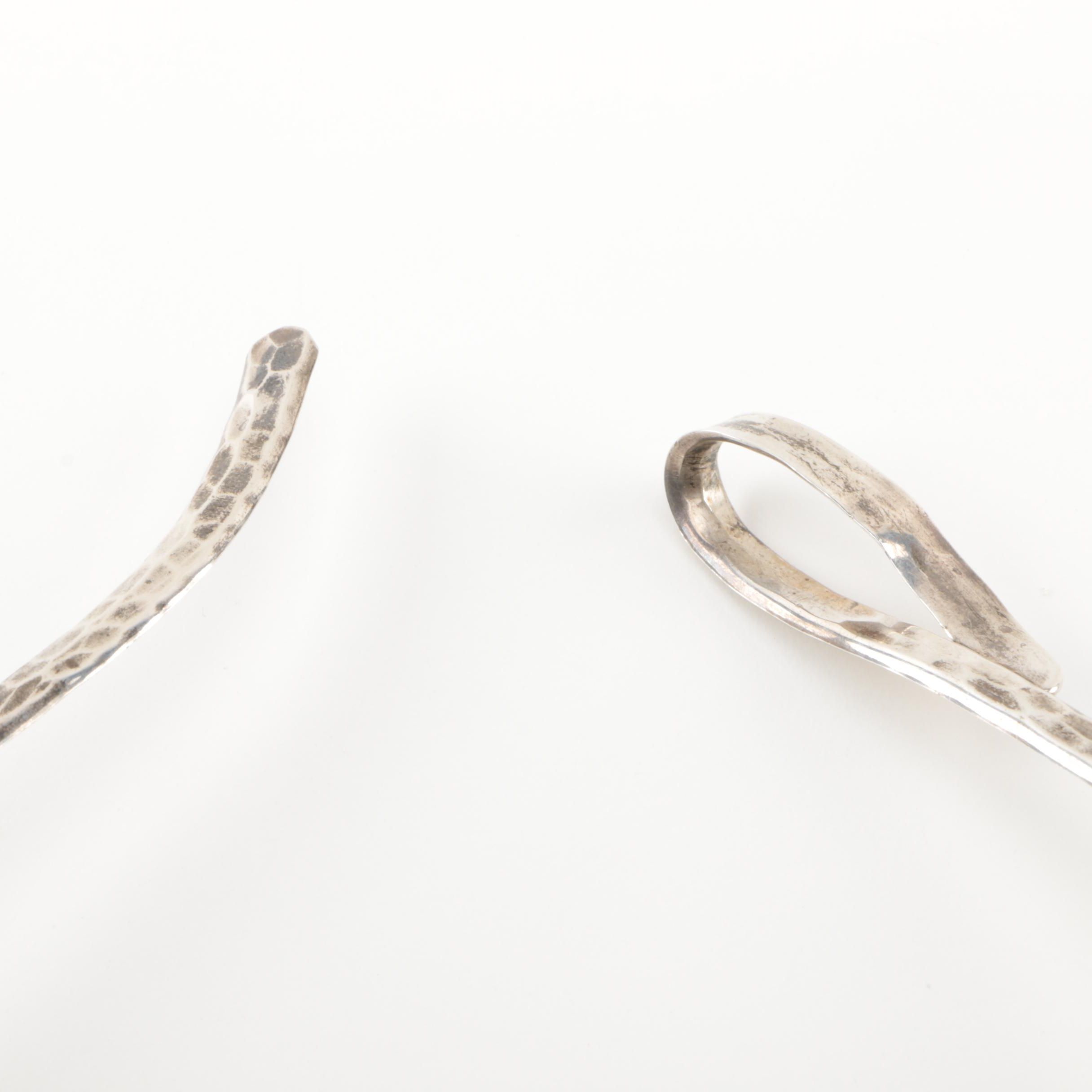 Jean Newman Sterling Silver Torque Hammered Collar Necklace