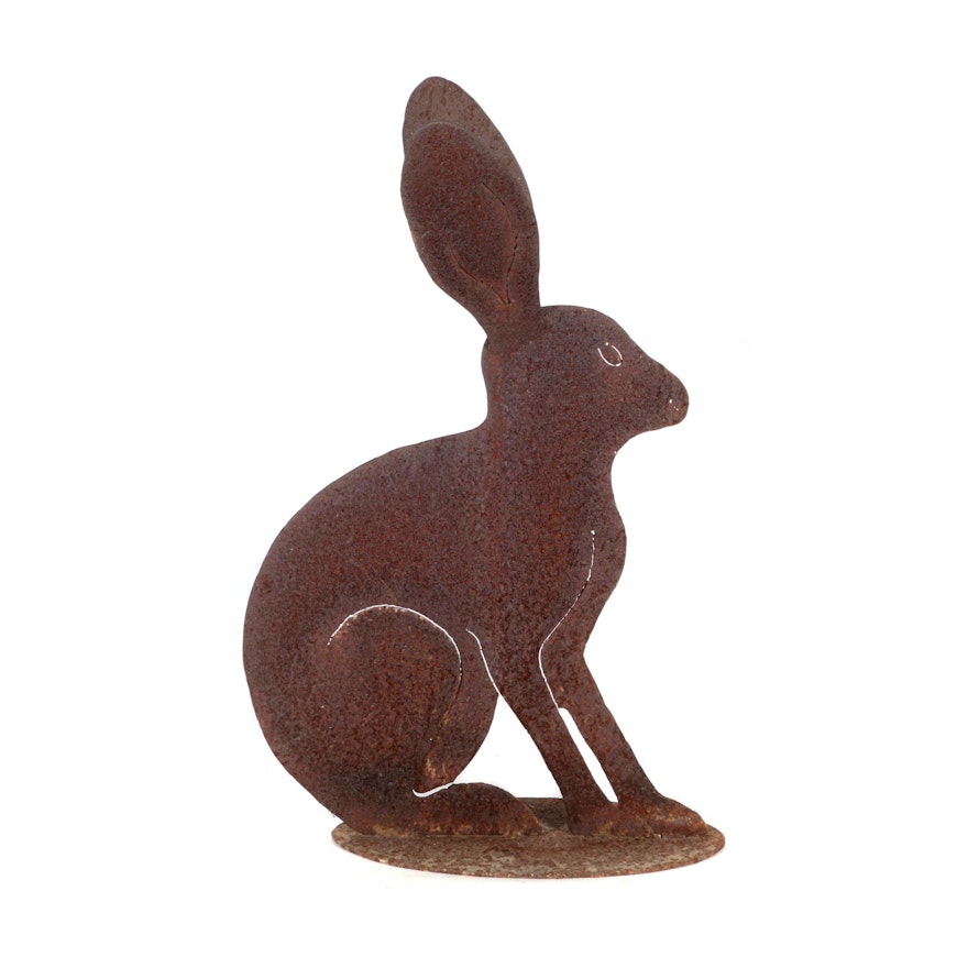 Metal Jackrabbit Figurine Indigenous to Arizona