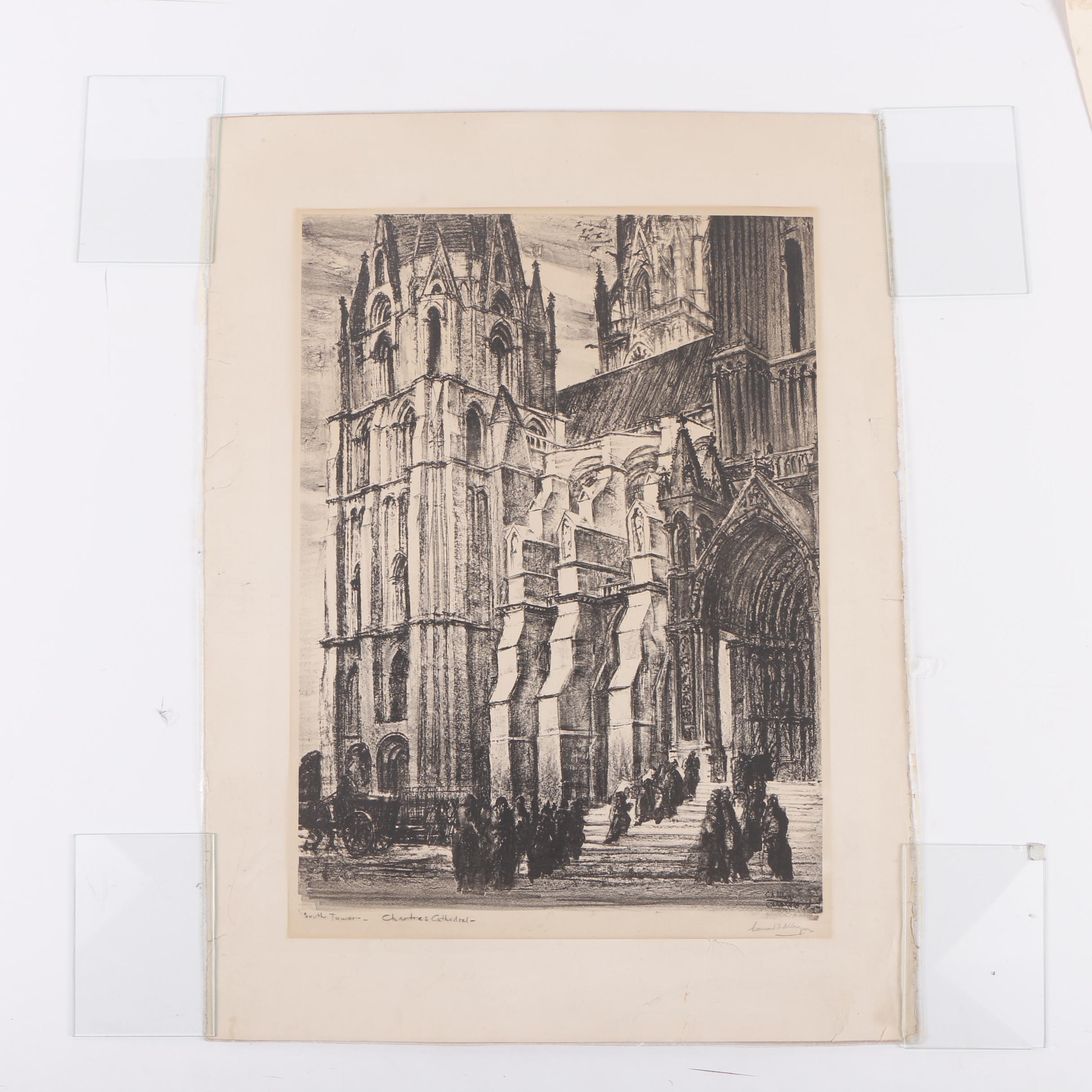 Lithographs on Paper Featuring "Chartres Cathedral"