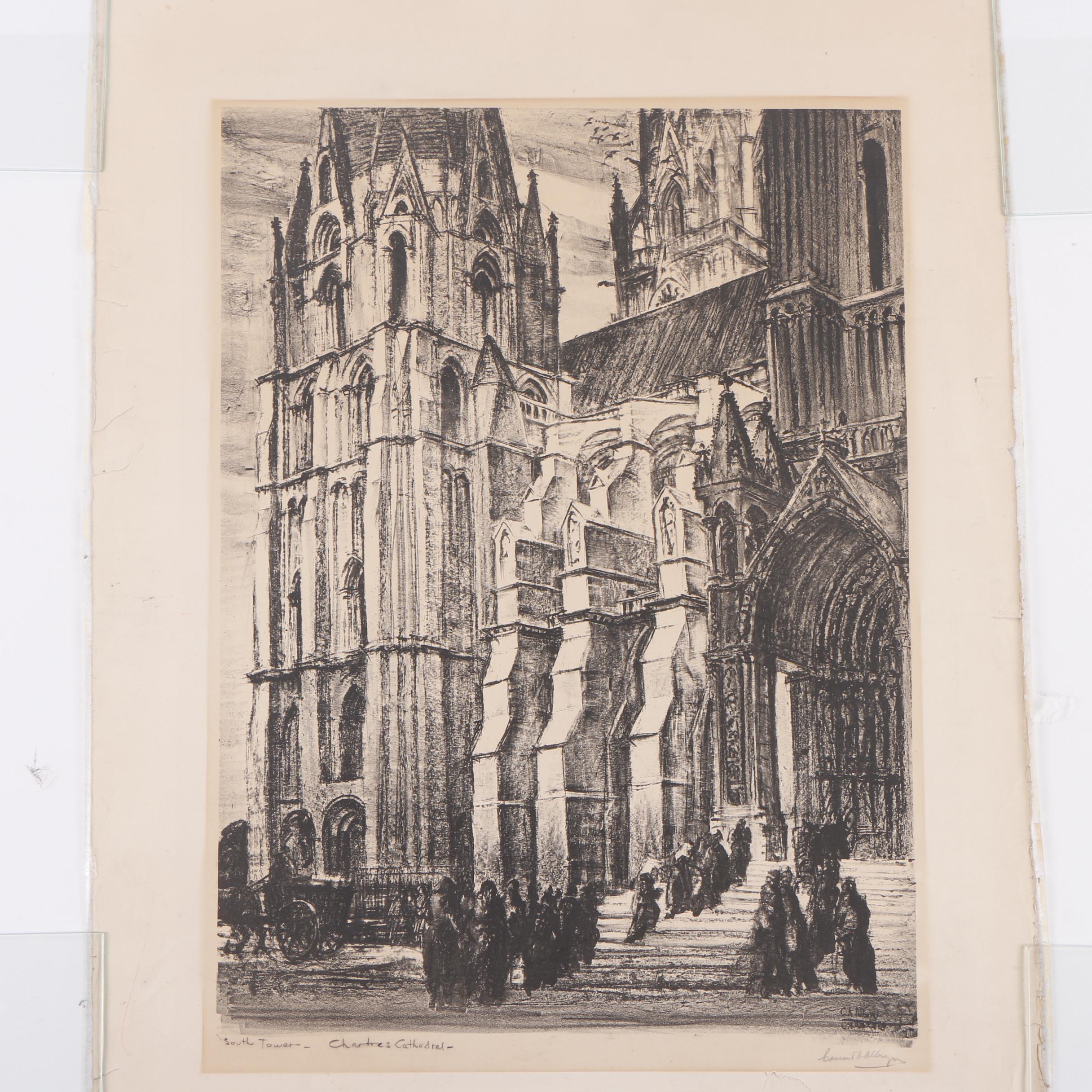 Lithographs on Paper Featuring "Chartres Cathedral"