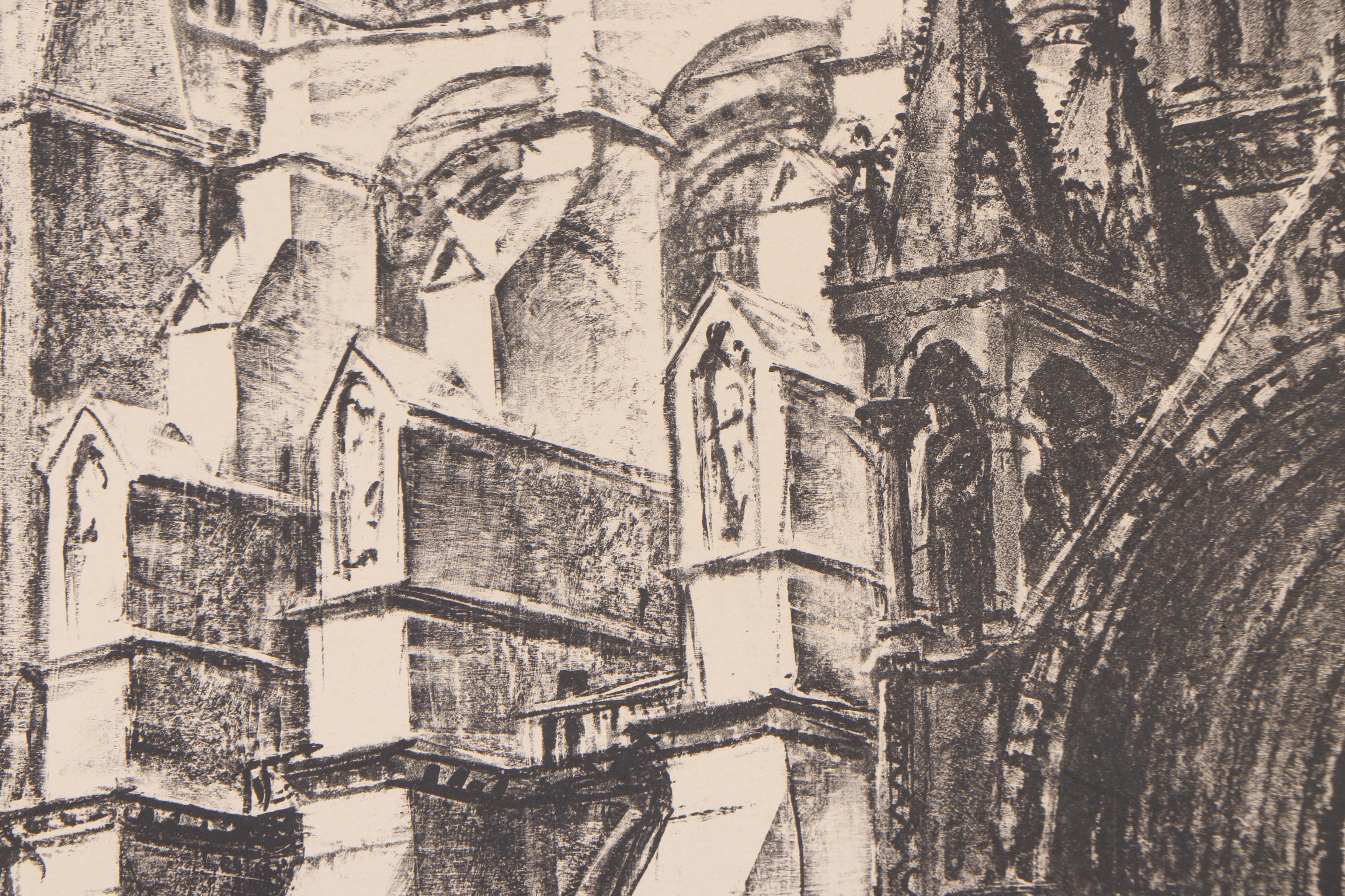 Lithographs on Paper Featuring "Chartres Cathedral"