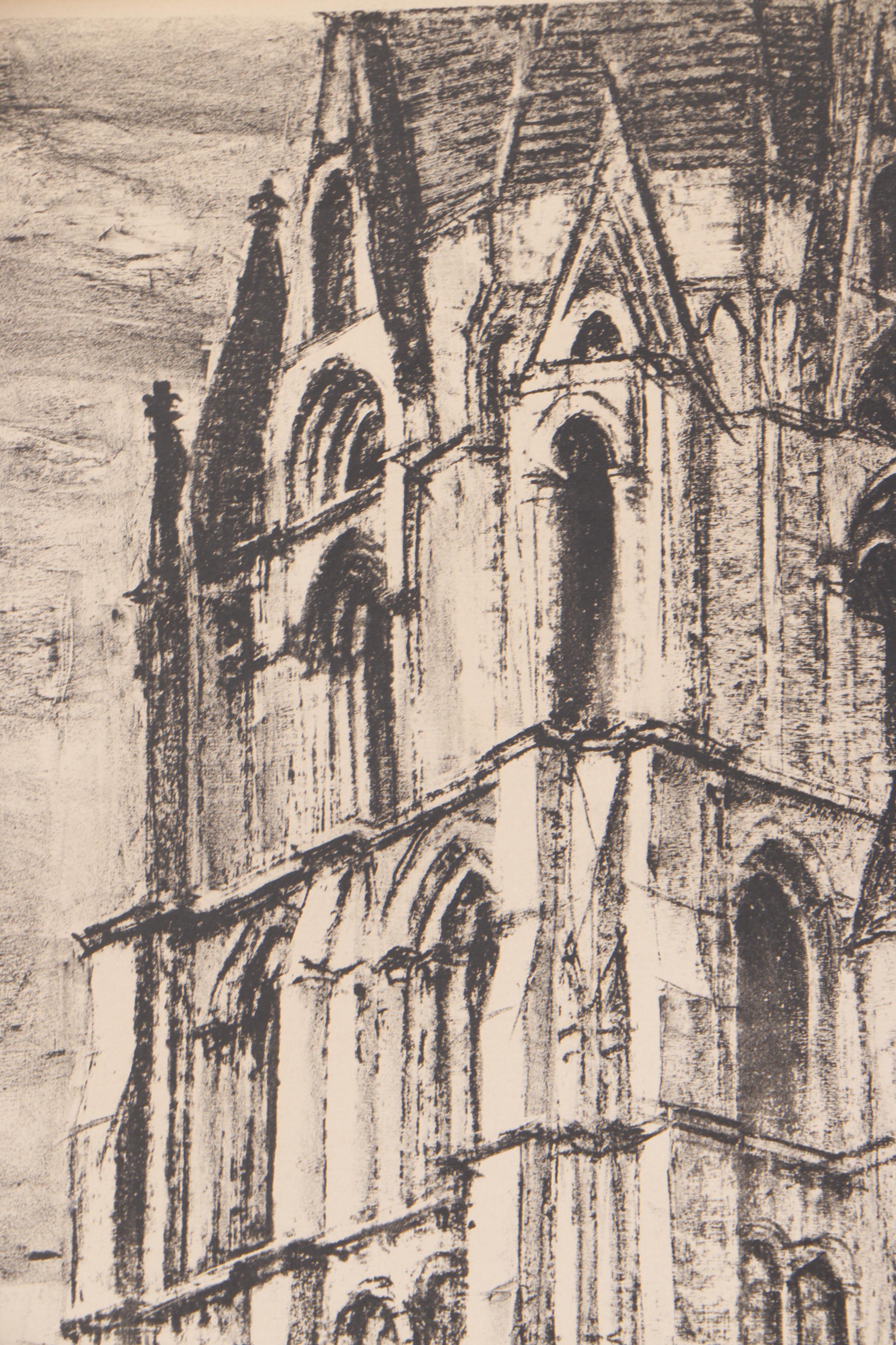 Lithographs on Paper Featuring "Chartres Cathedral"
