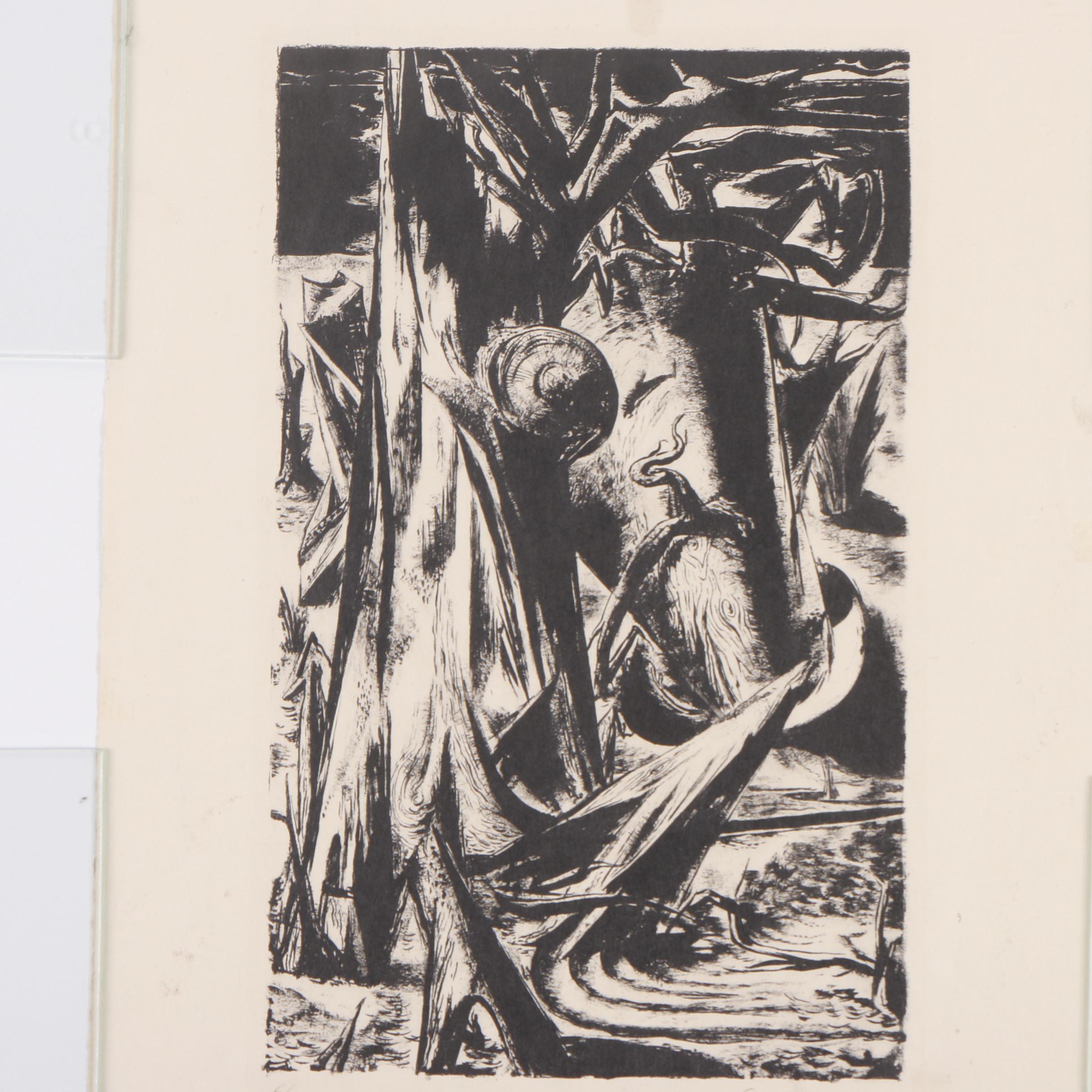 Lithographs on Paper Featuring "Chartres Cathedral"