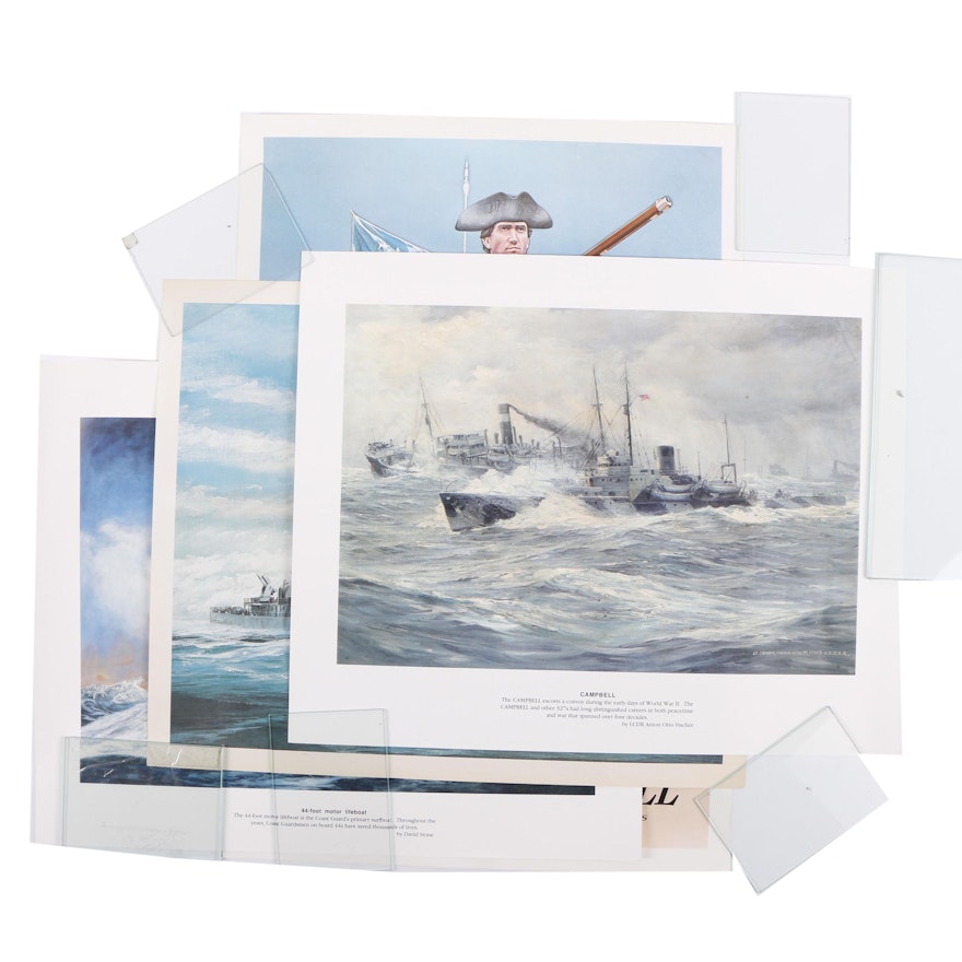 Offset Lithographs After Nautical Paintings Featuring David Stone