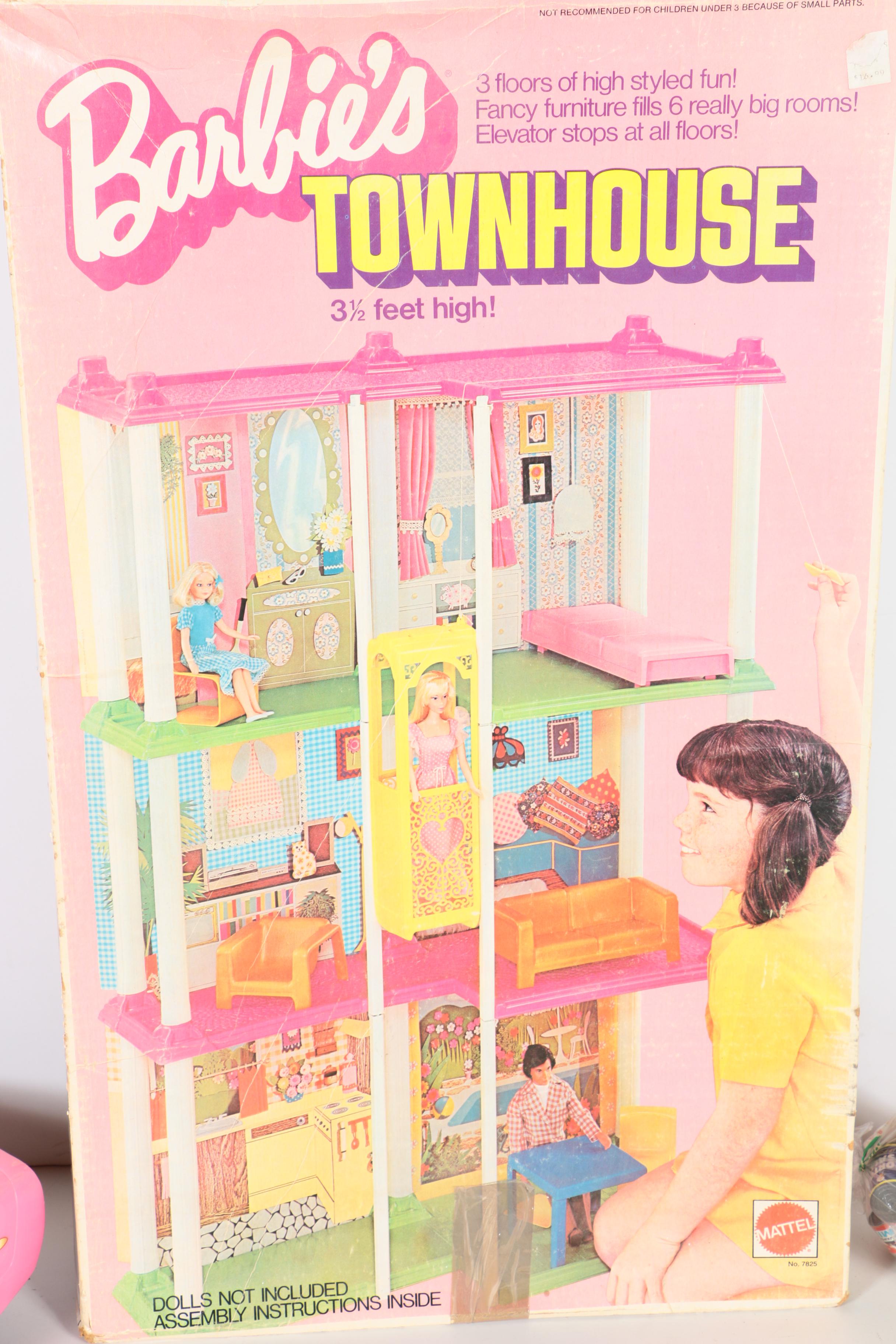 Vintage Barbie Townhouse, Dolls, and Accessories