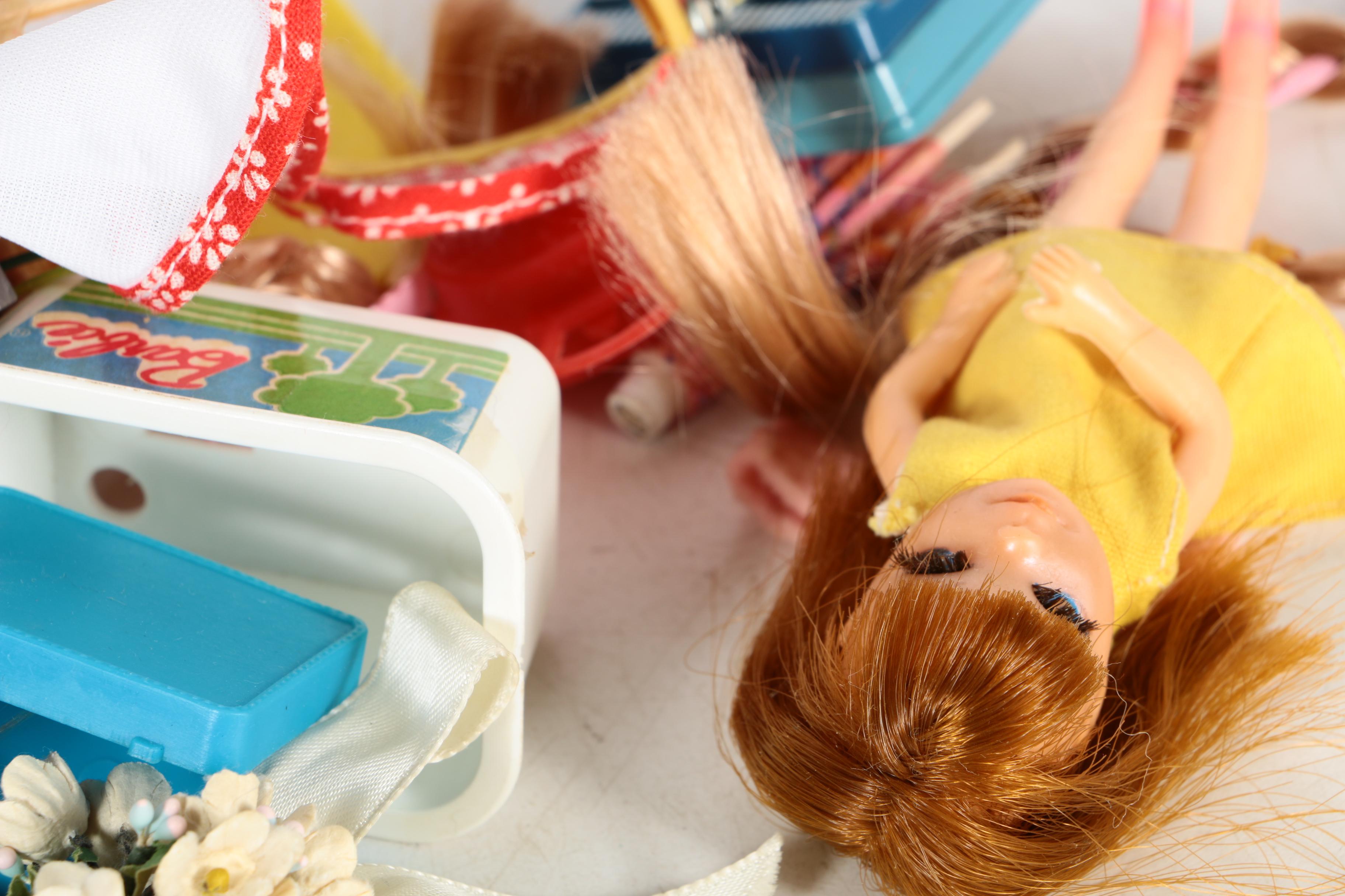 Vintage Barbie Townhouse, Dolls, and Accessories