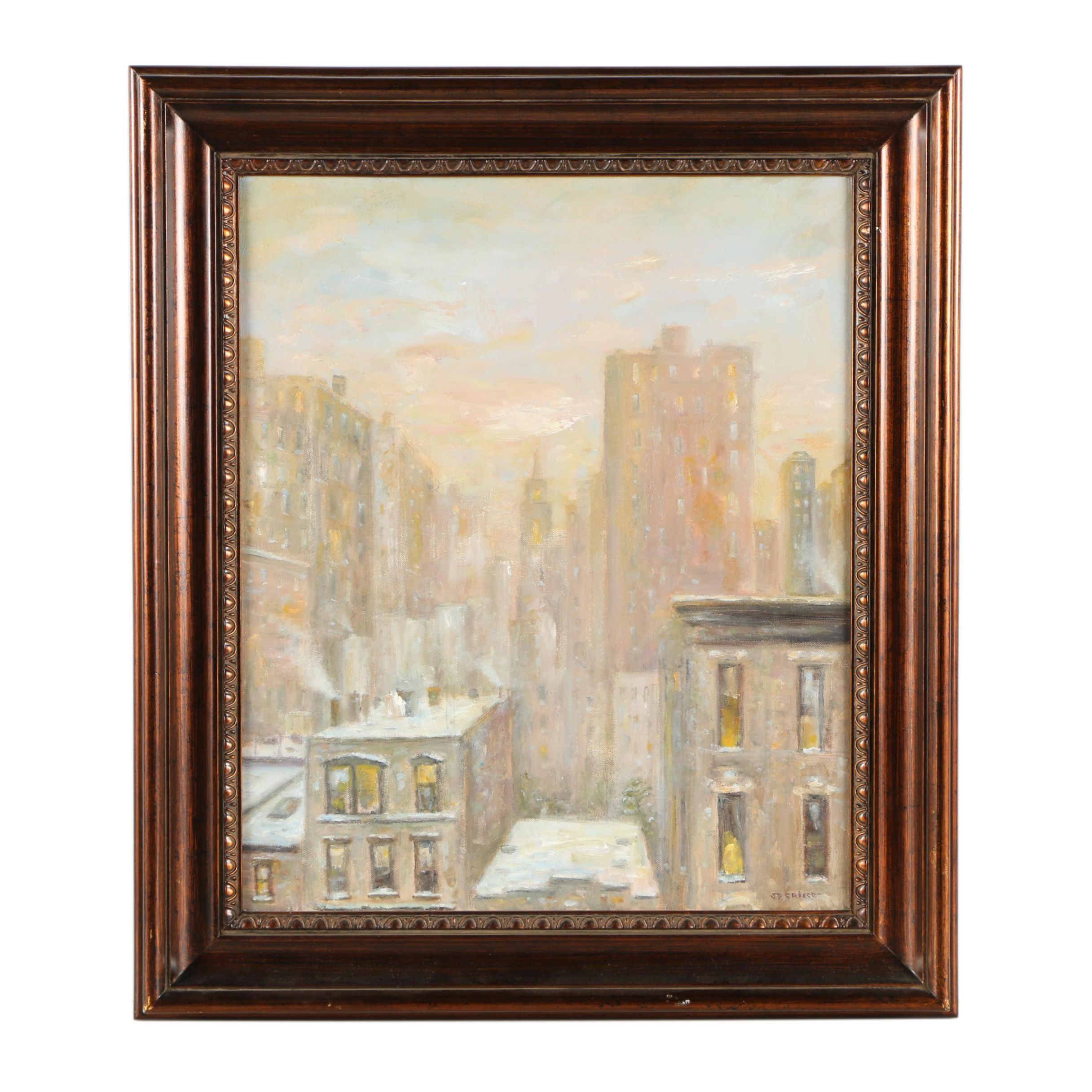 Joseph P. Grieco Oil Painting "Rooftops"
