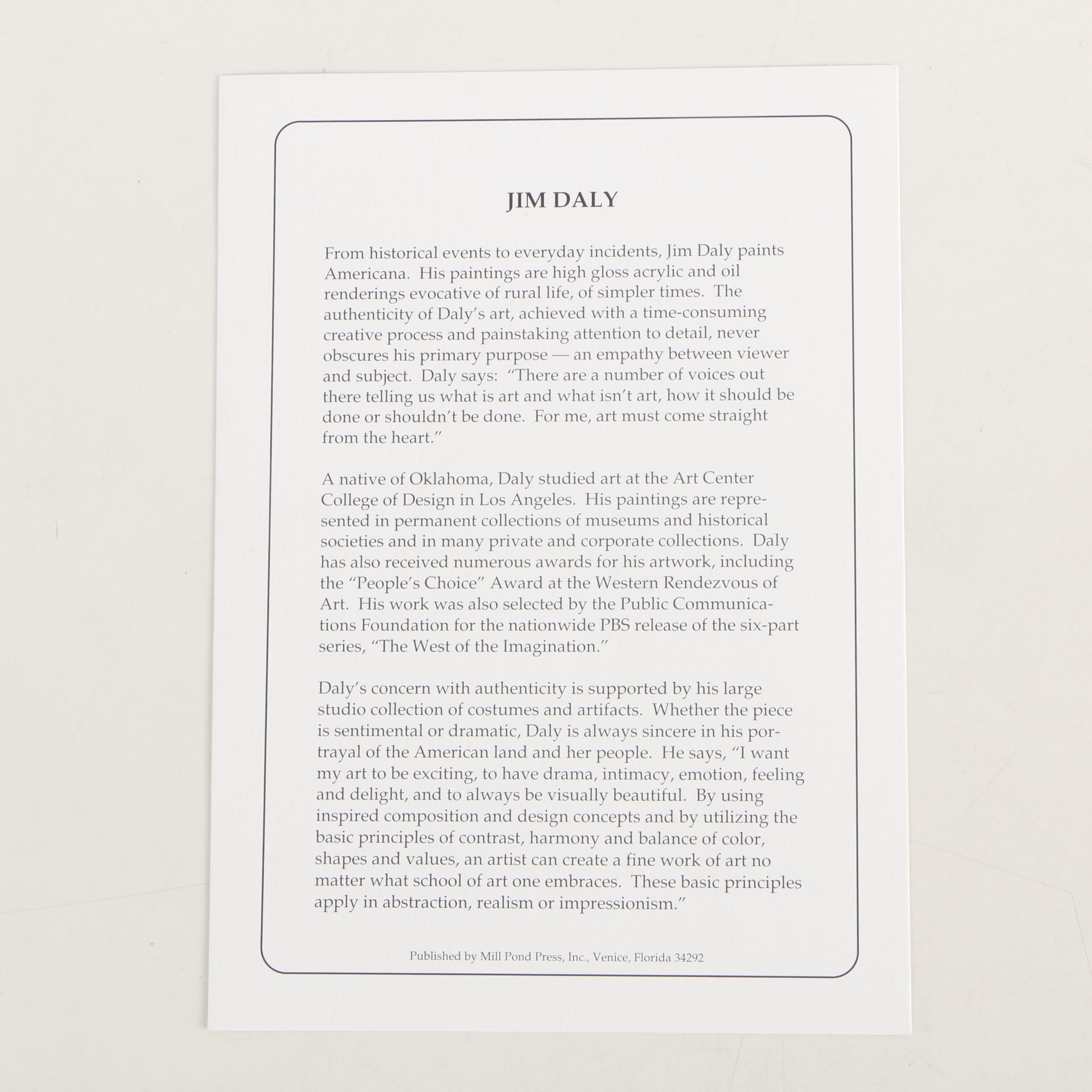 Jim Daly Limited Edition Offset Lithograph "A New Beginning"