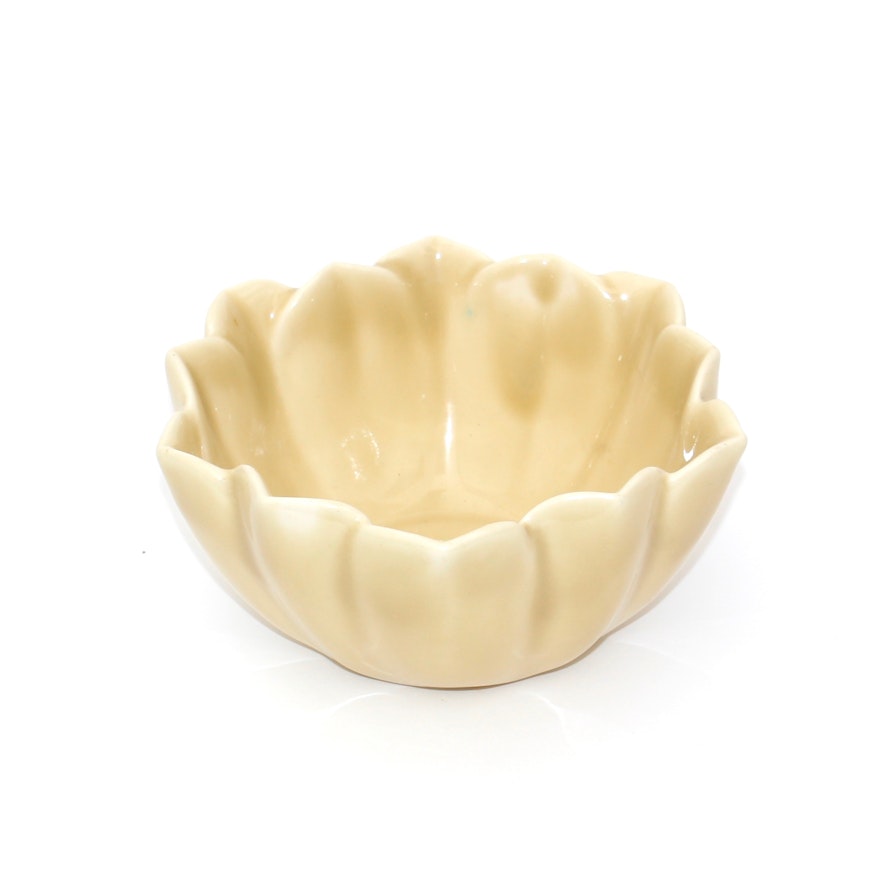 Rookwood Pottery Pale Yellow Ceramic Floral Bowl (Second)