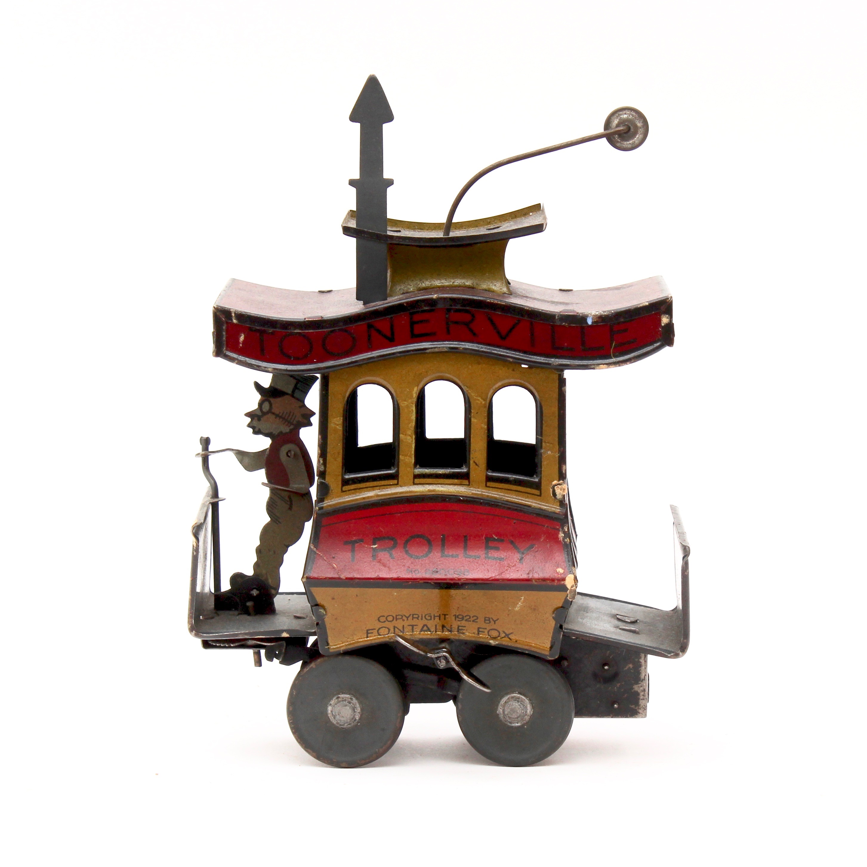 Vintage Fontaine Fox Toonerville Trolley Tin Toy