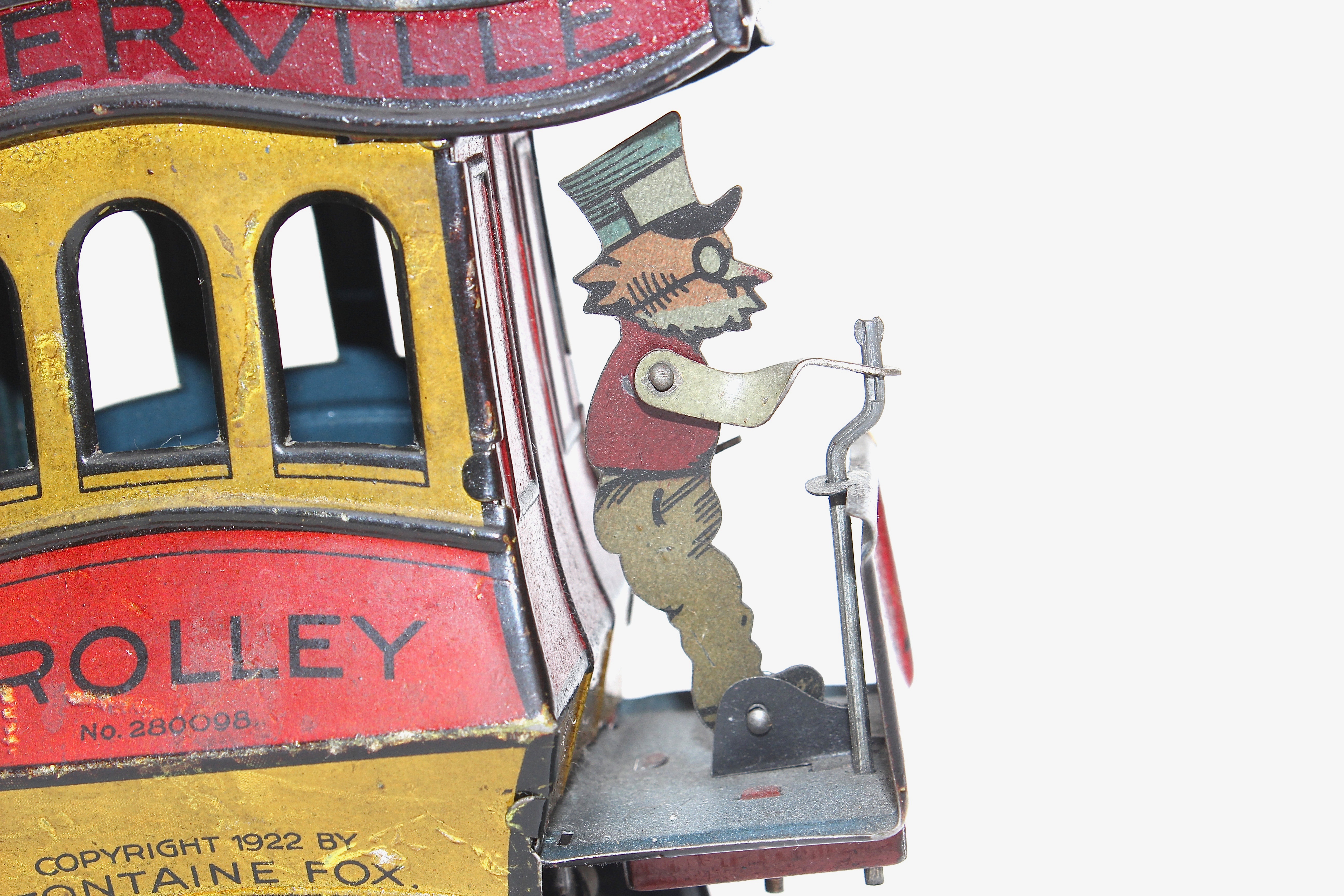 Vintage Fontaine Fox Toonerville Trolley Tin Toy