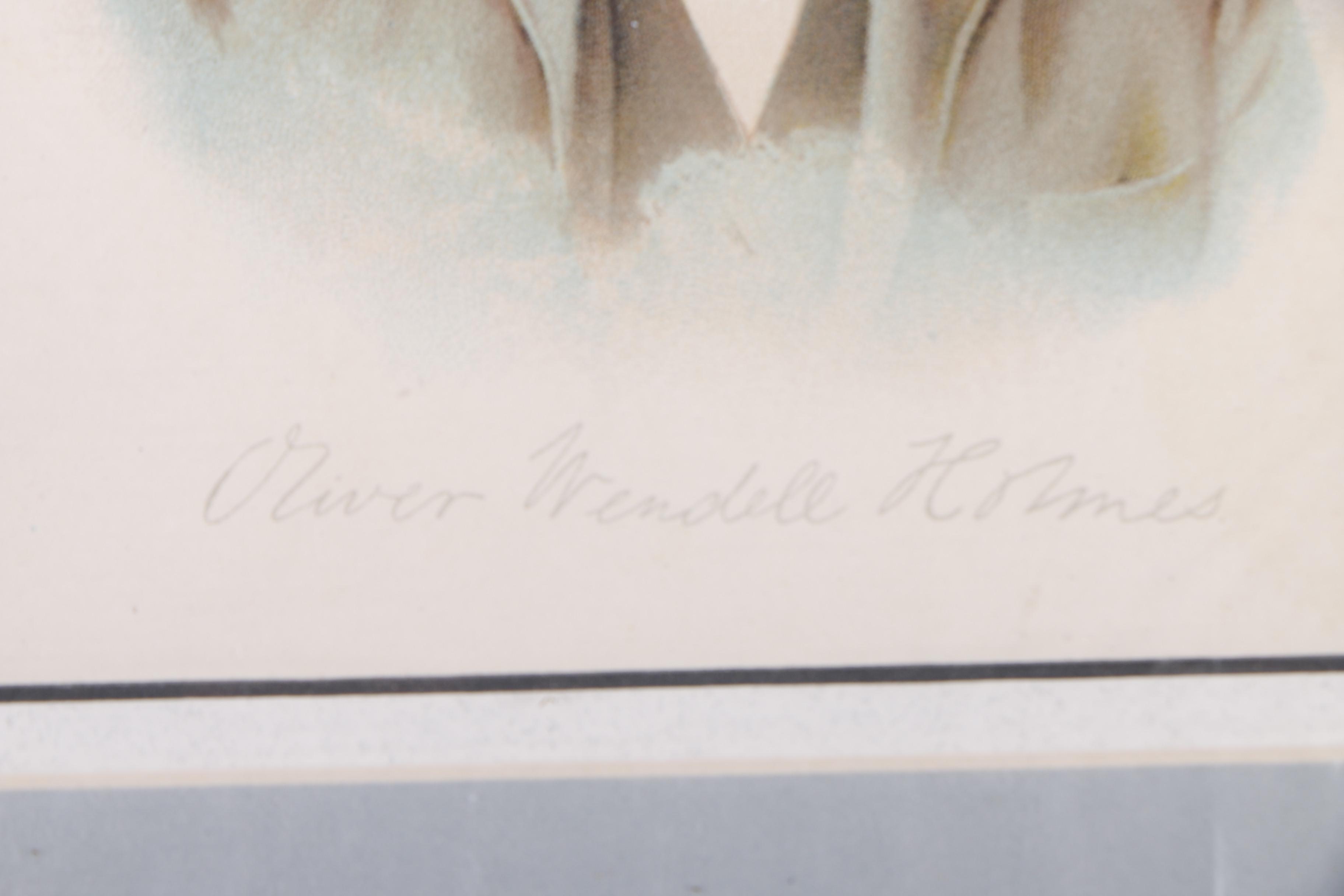 Antique Chromolithograph Portrait of Oliver Wendell Holmes