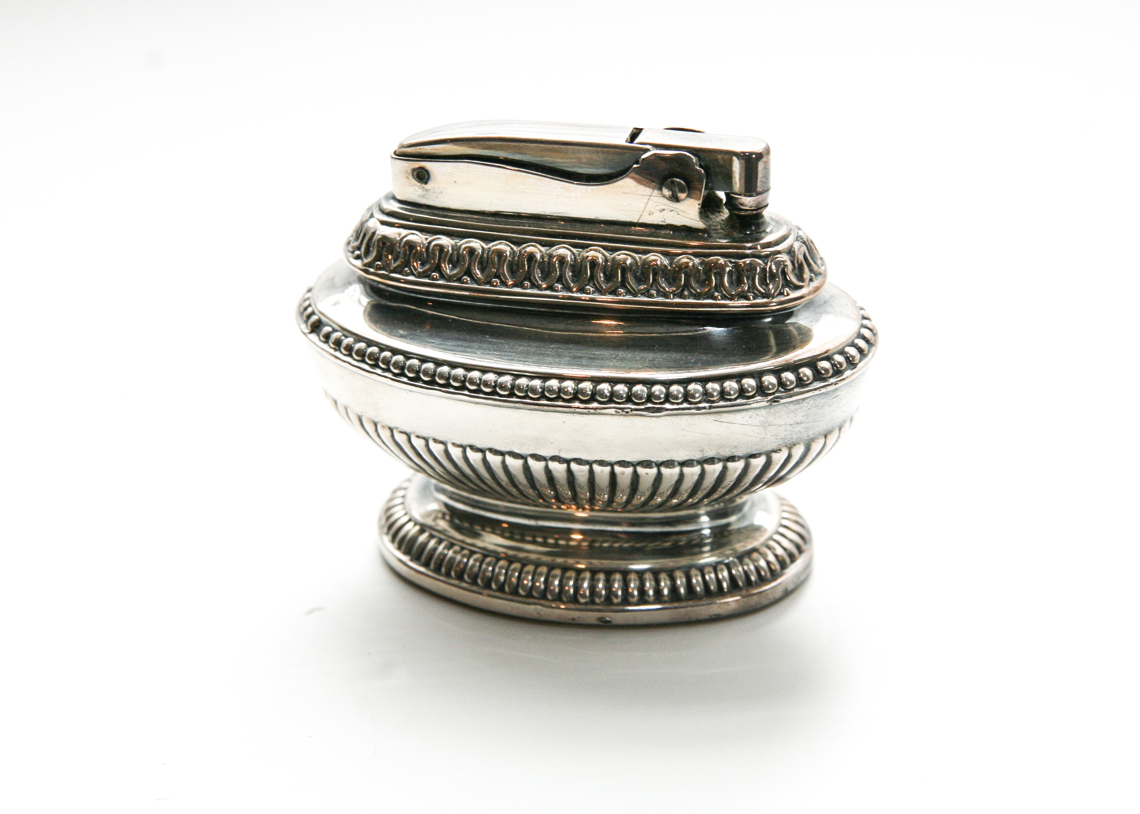 Ronson "Queen Anne" Silver Plate Table Lighter
