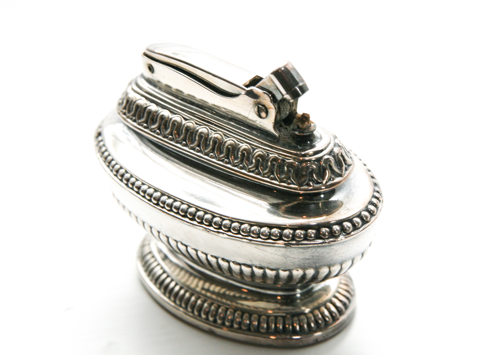 Ronson "Queen Anne" Silver Plate Table Lighter