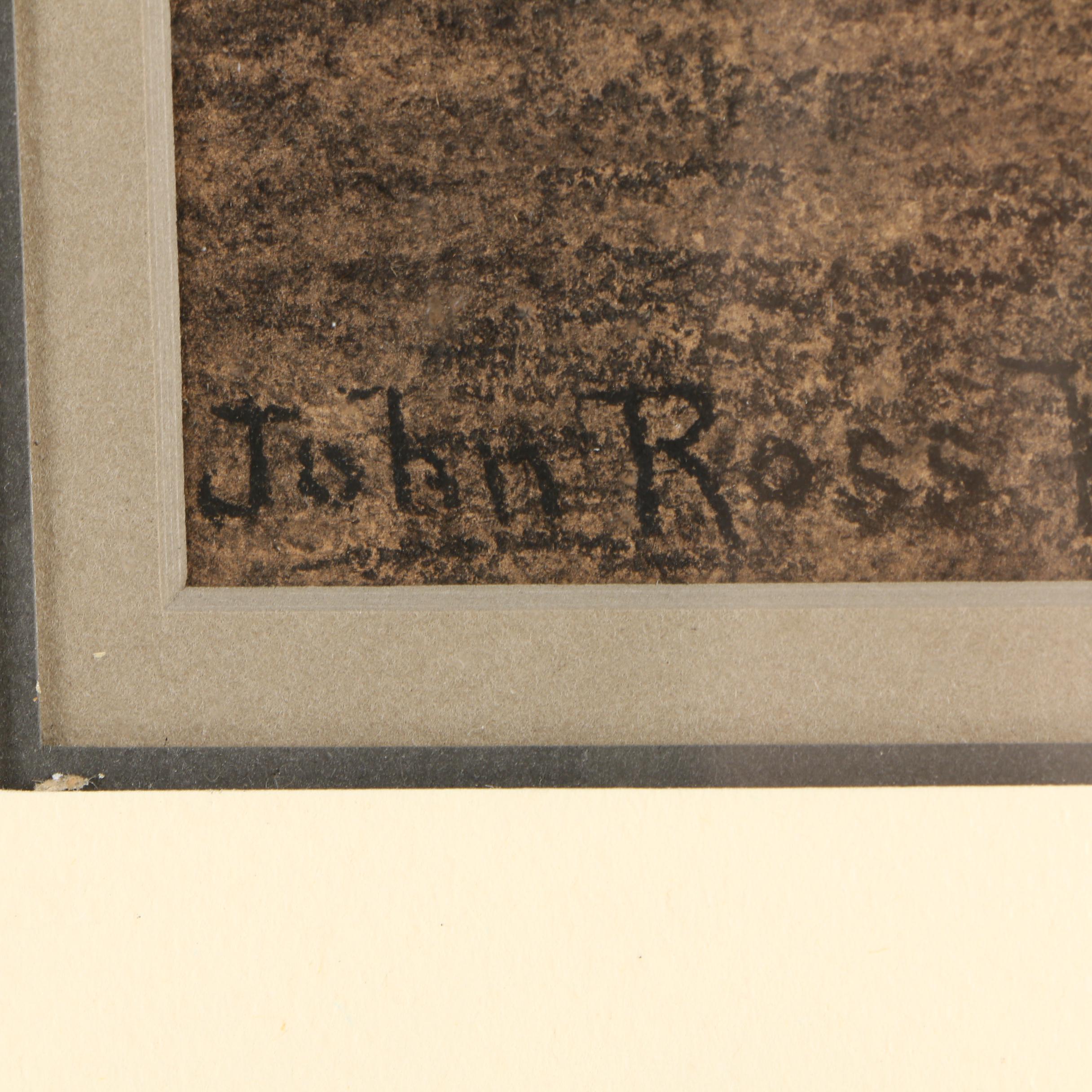 John Ross Key Charcoal Drawing on Paper